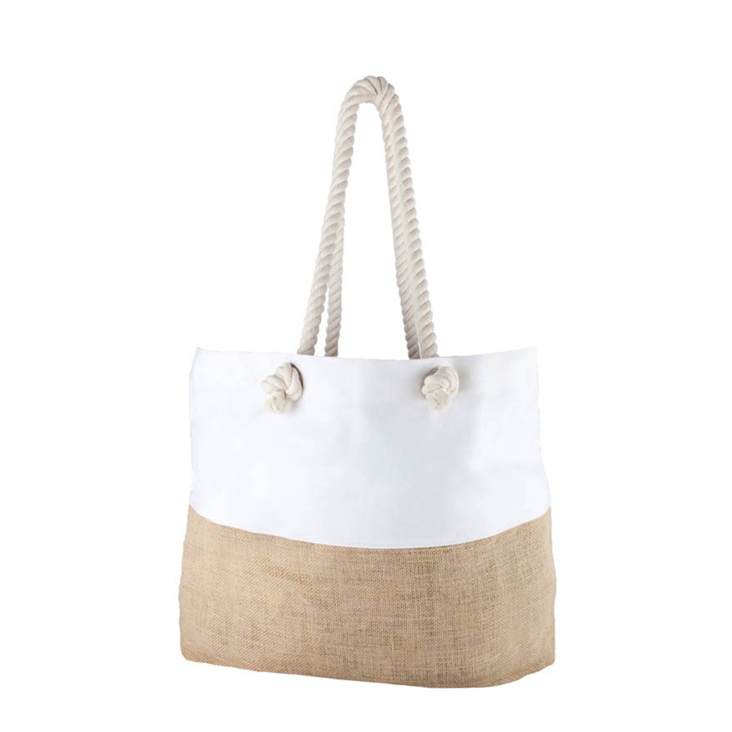 Custom Jute Felt Canvas Beach Tote, custom tote bag with logo imprint 3
