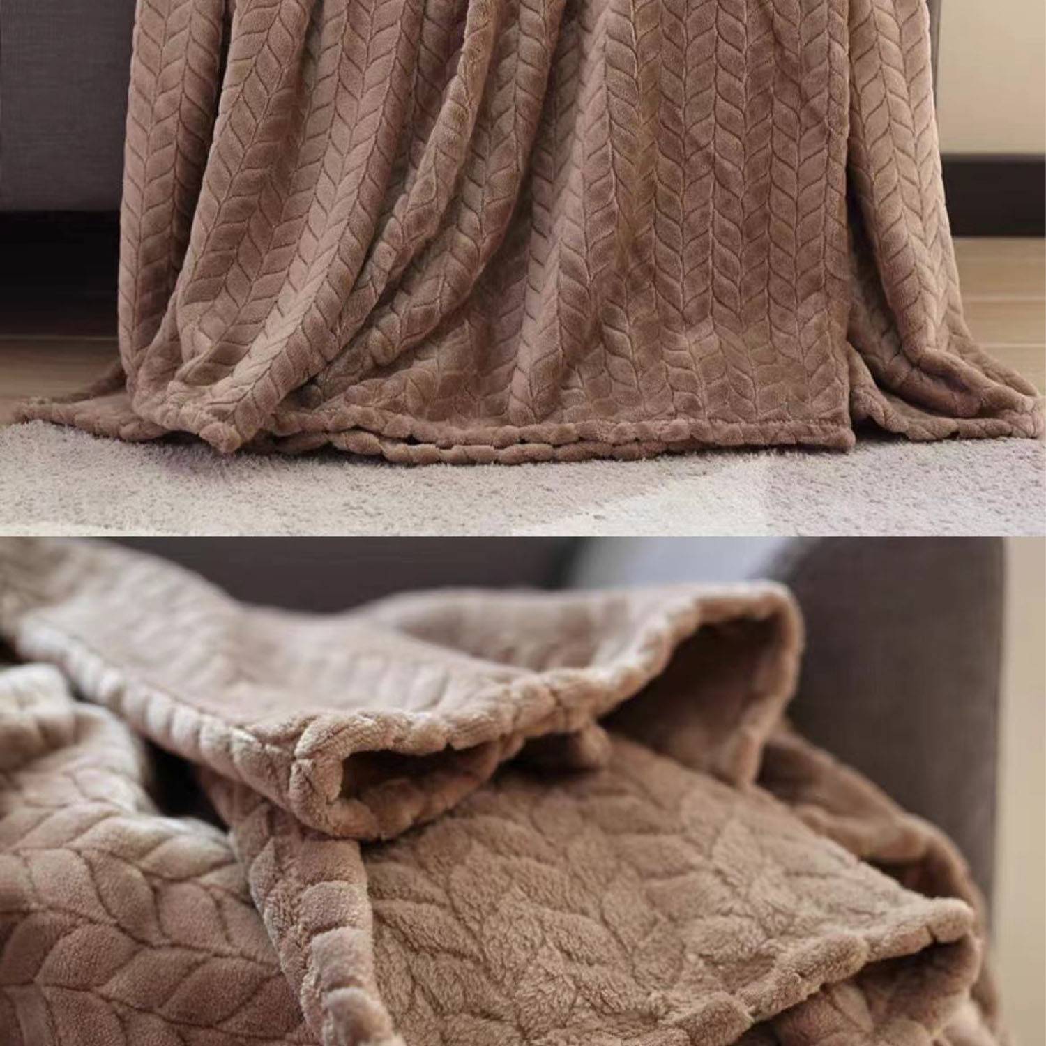Flannel wheat ear pattern blanket 6