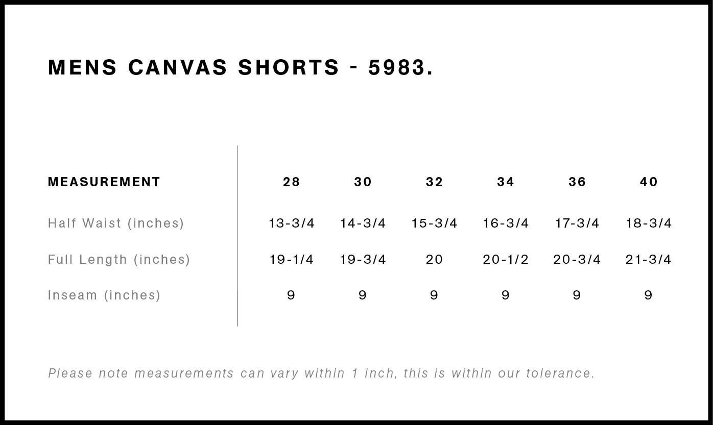 Canvas Shorts 20" | 5983 11