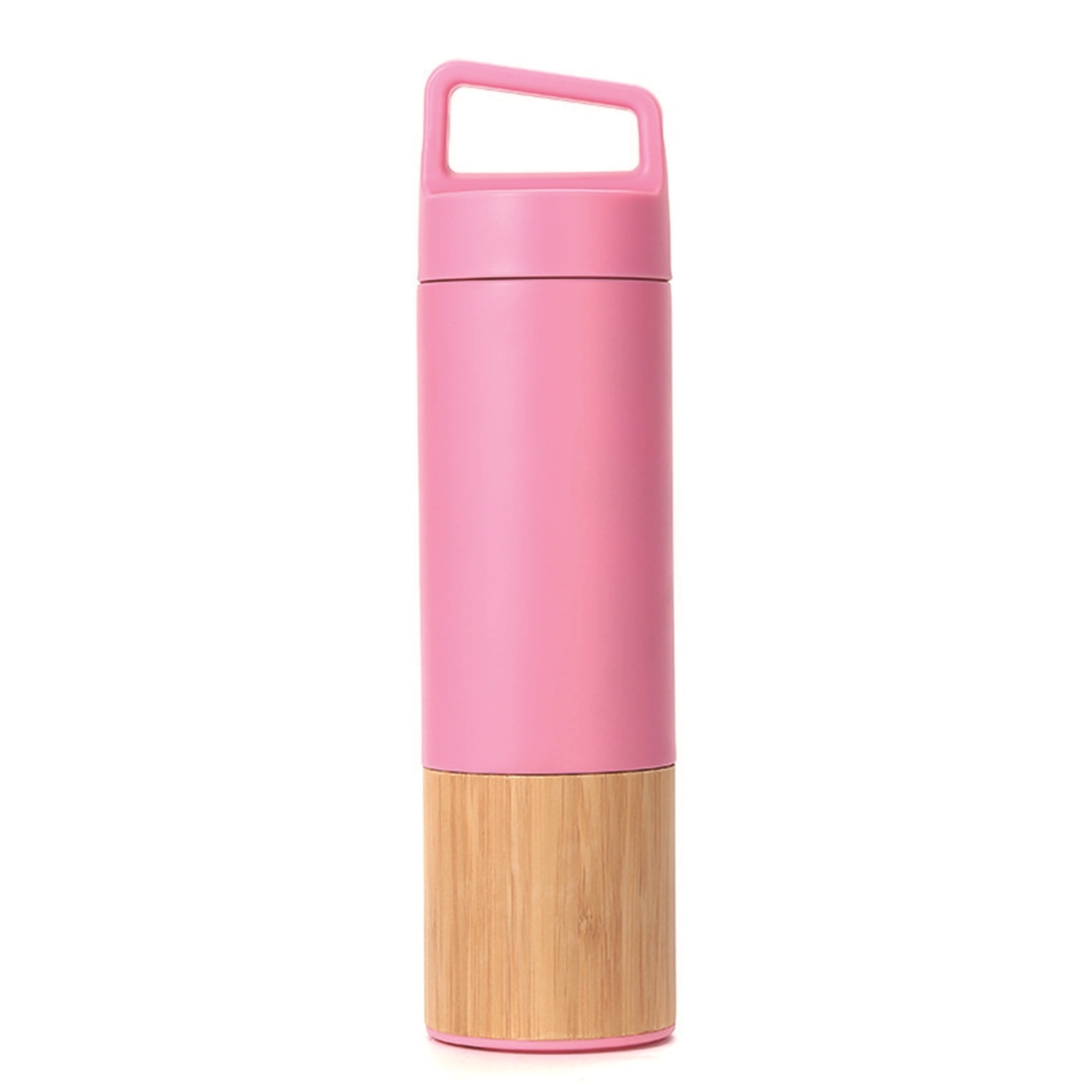 20Oz. Bamboo- Wrapped Insulated Water Bottle With Handle, custom water bottle with logo imprint 2