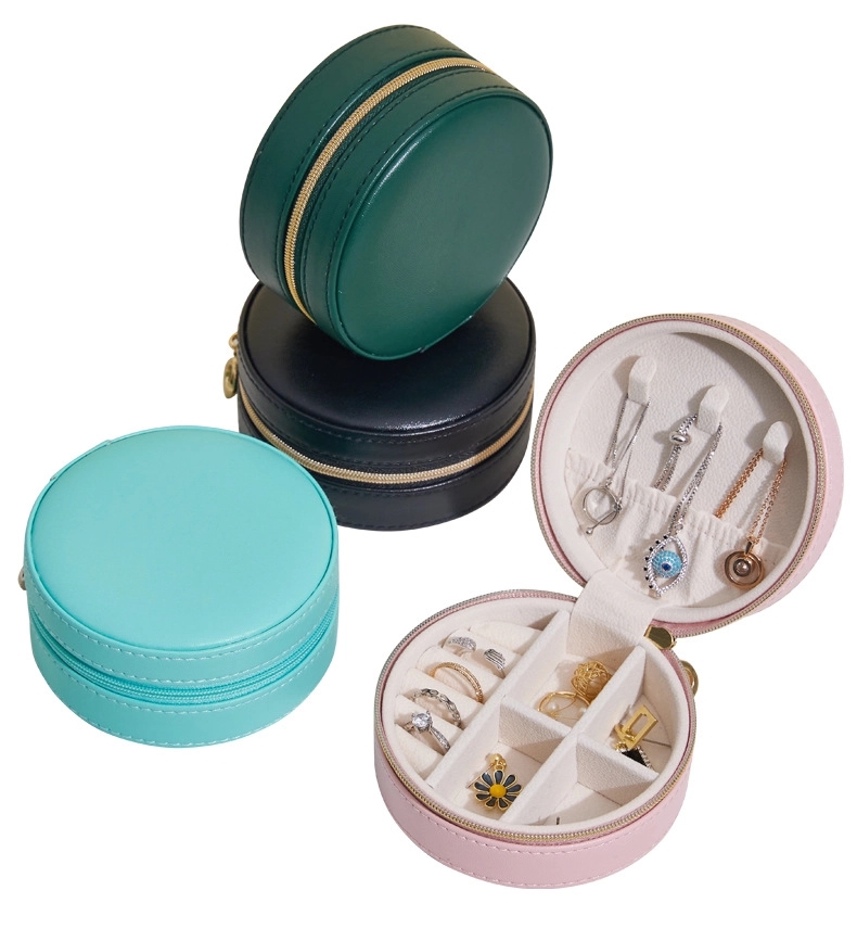 Custom PU Leather Portable Travel Jewelry Organizer Box 4