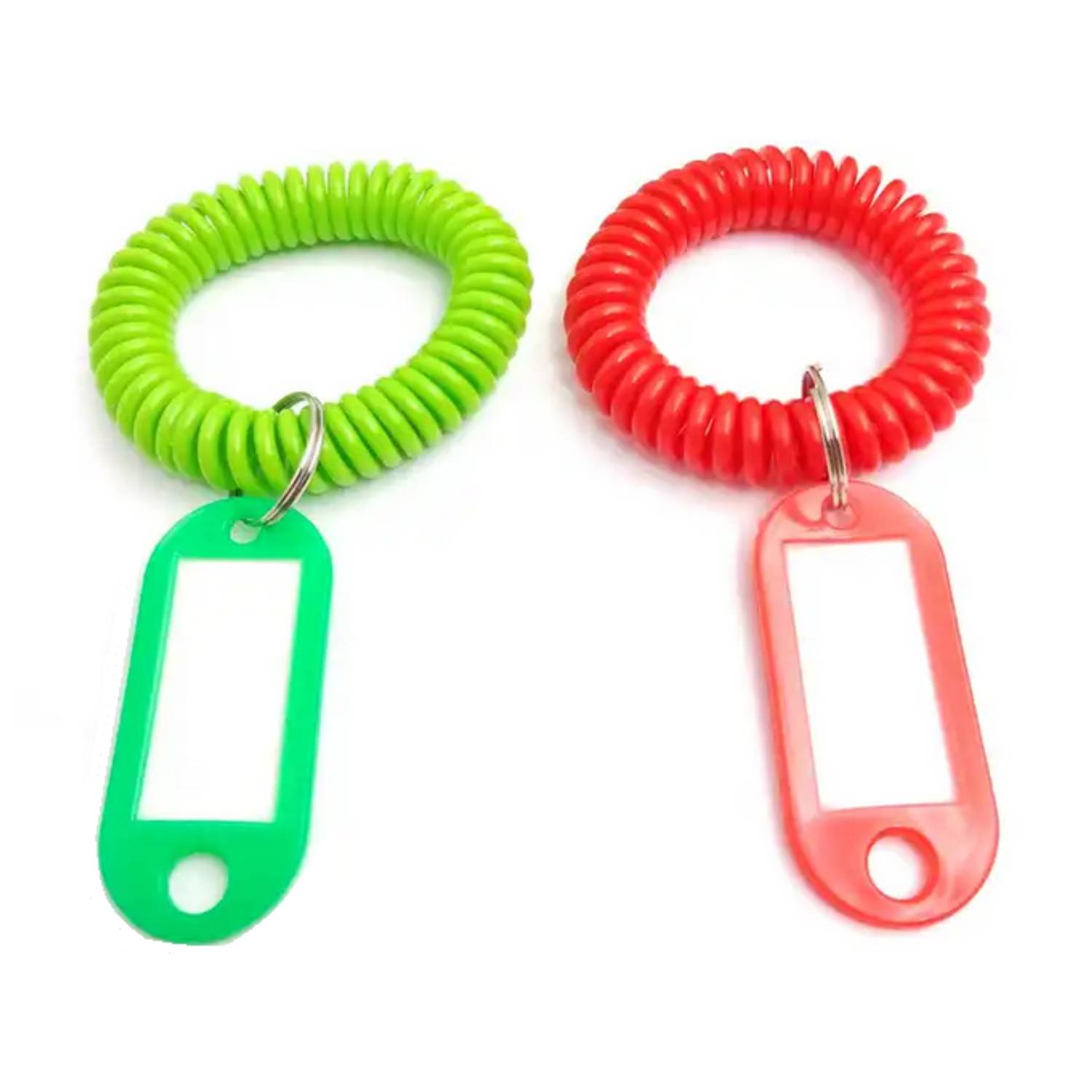 Spiral Coil Wristlet Keyring with Luggage Name Tag 3