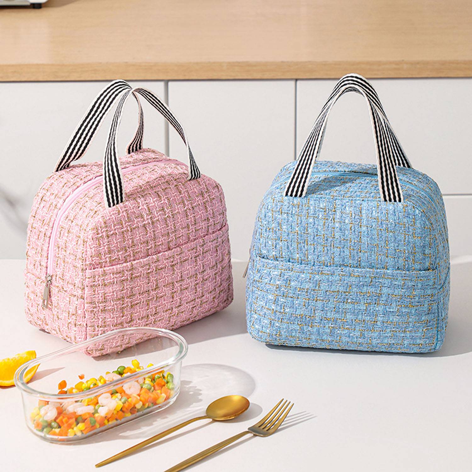 Large Capacity Polyester Aluminum Lining Insulated Lunch Bag 7