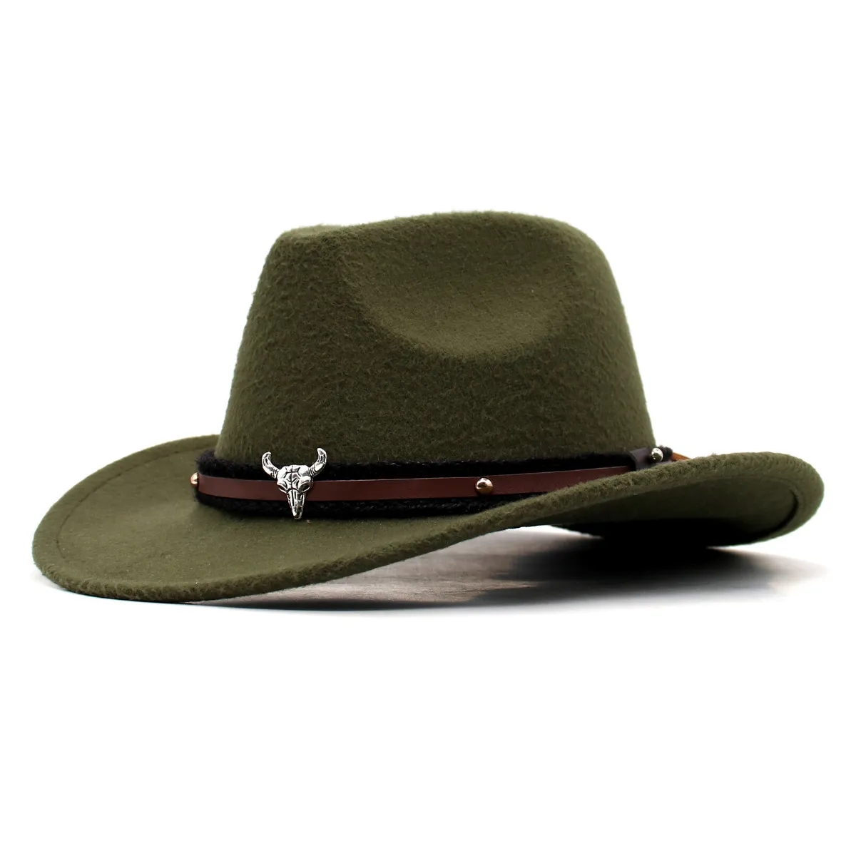 Unisex Classic Western Cowboy Men Felt Wide Brim Hats 9