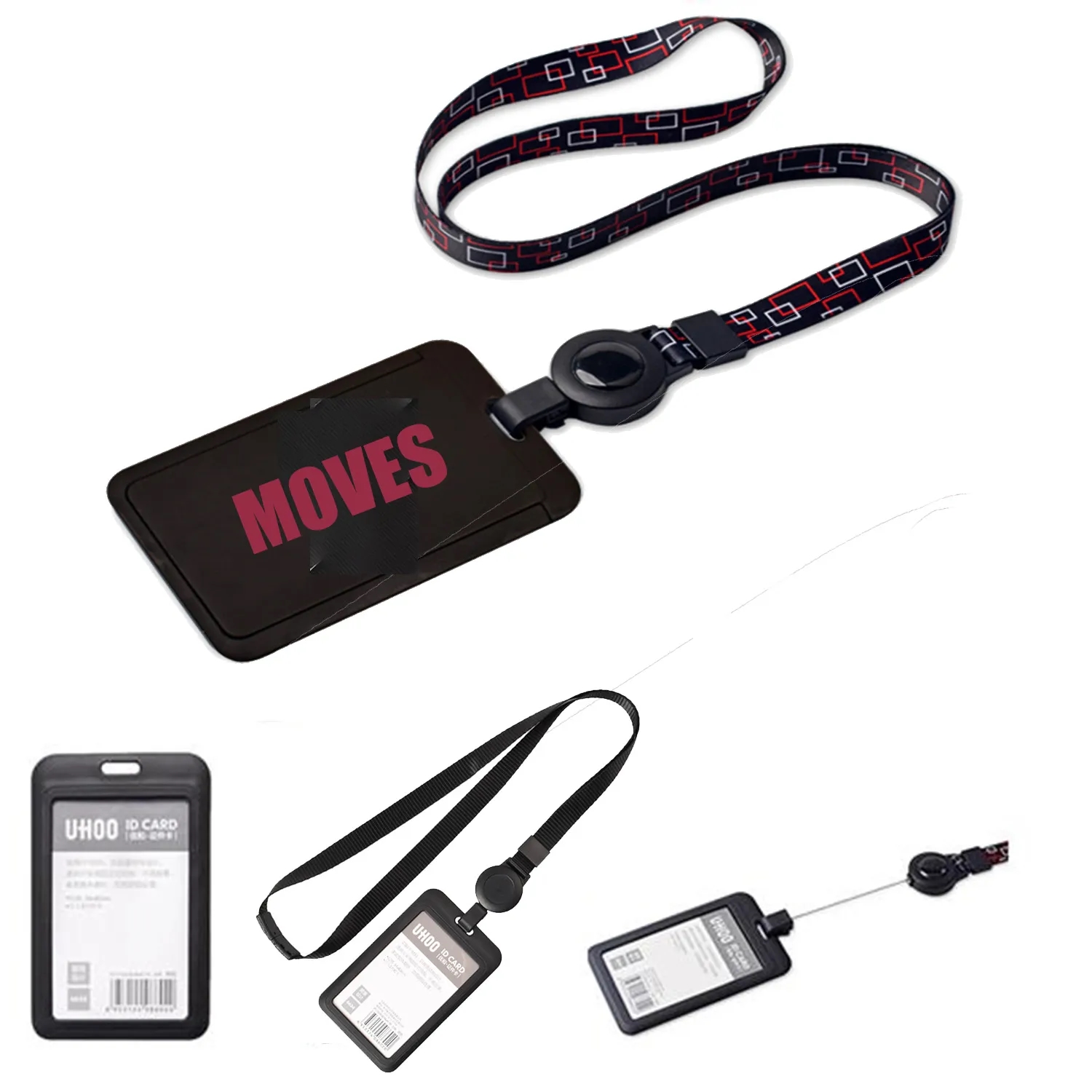 ID Badge Holder with Lanyard Vertical Retractable 3