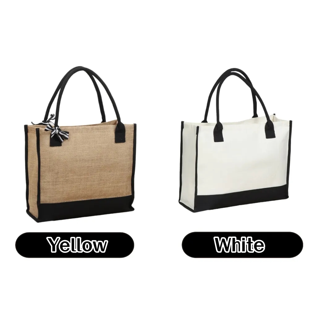 Jute Beach Tote Bag, custom tote bag with logo imprint 8