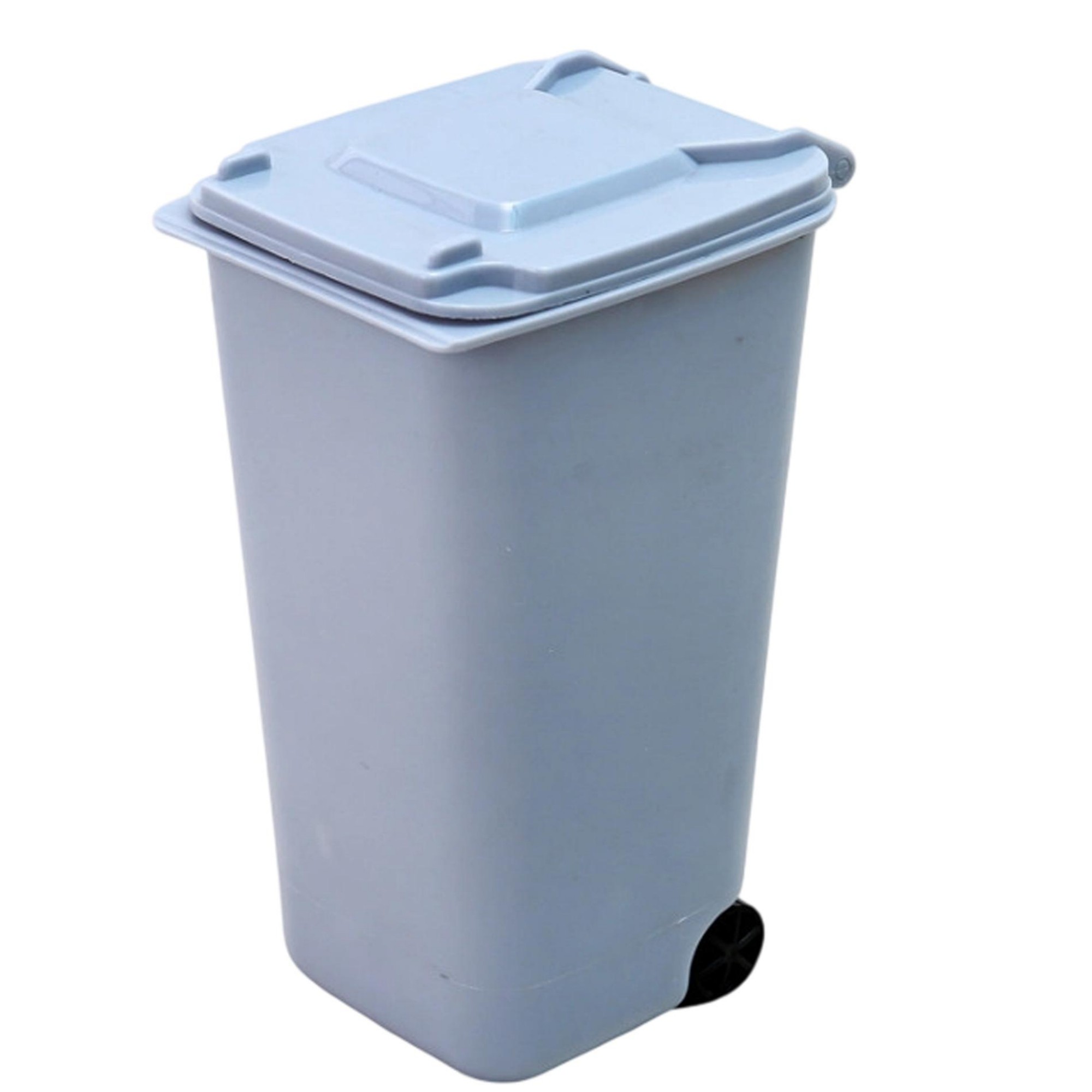 PP Plastic Mini Trash Bin Shaped Pen Holder With Lid 1