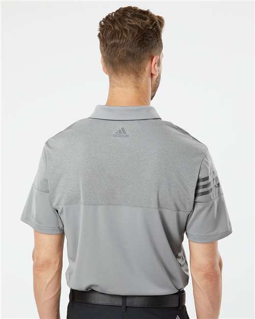 Men's Heathered 3-Stripes Colorblocked Polo - A213 21