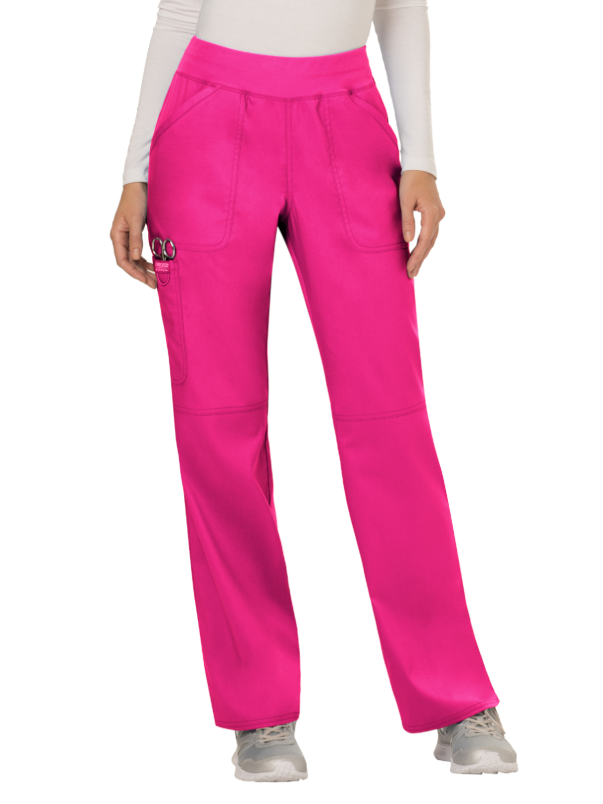 Cherokee - Workwear Revolution - Women's 4-Pocket Mid Rise Straight Leg Pull-on Pant 2