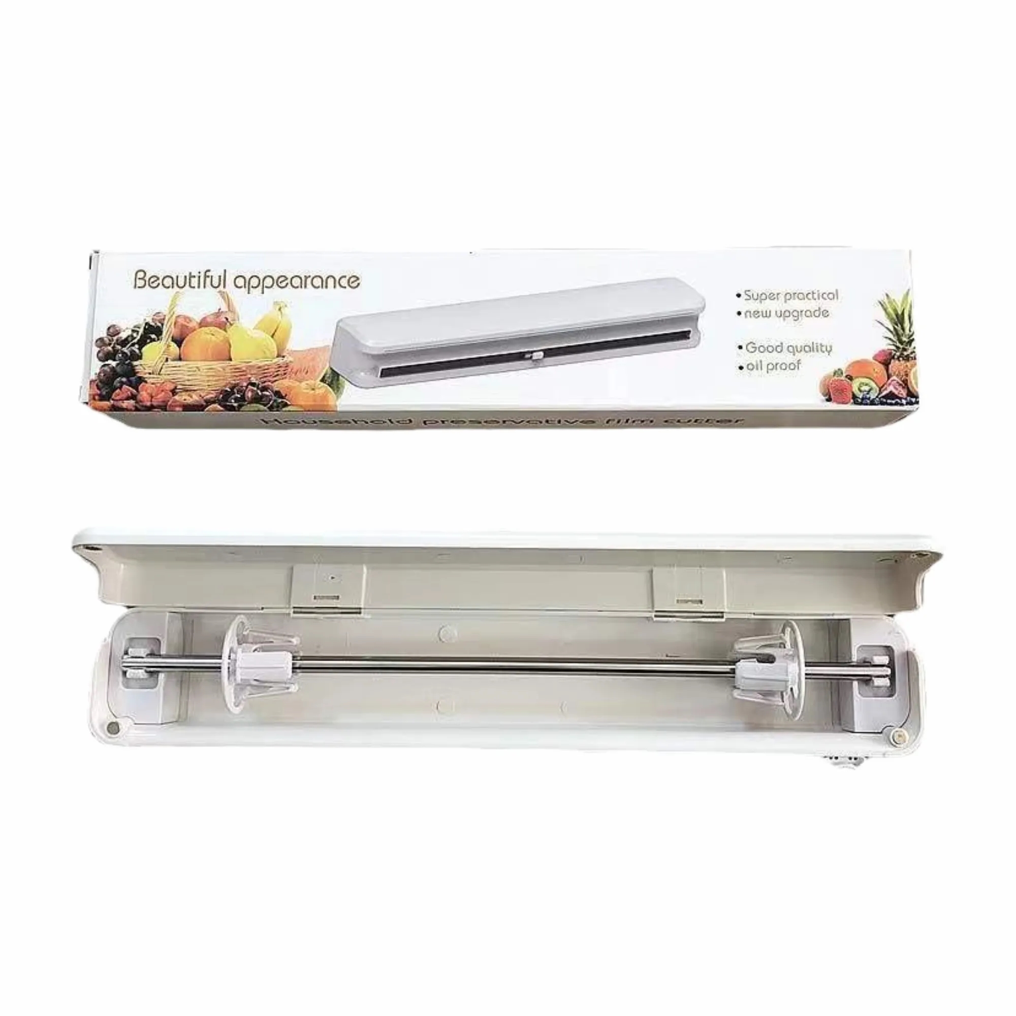 Suction Cup Plastic Wrap Cutter: Adjustable Storage Kitchen 2