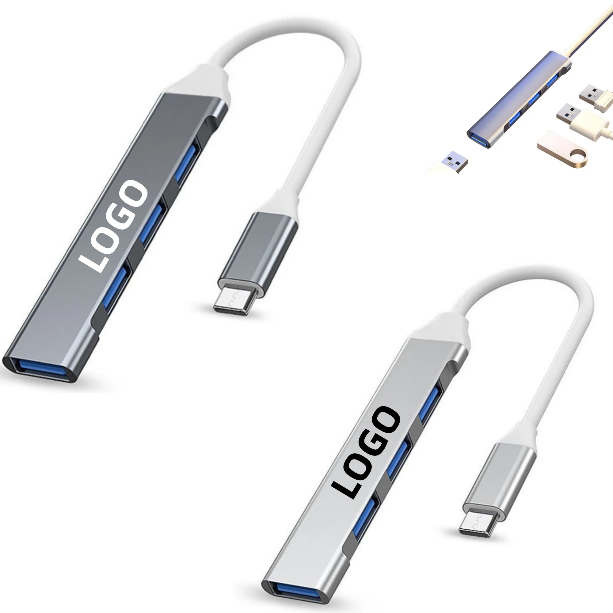 Portable 4-In-1 3.0 Docking USB C Hub Extender 2