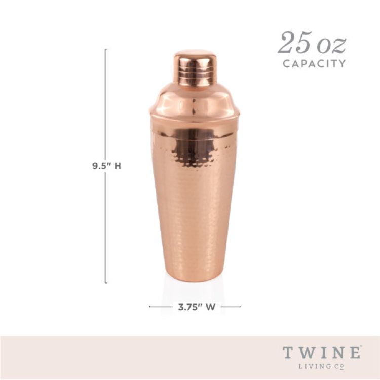 Twine Living® Hammered Copper Cocktail Shaker 2