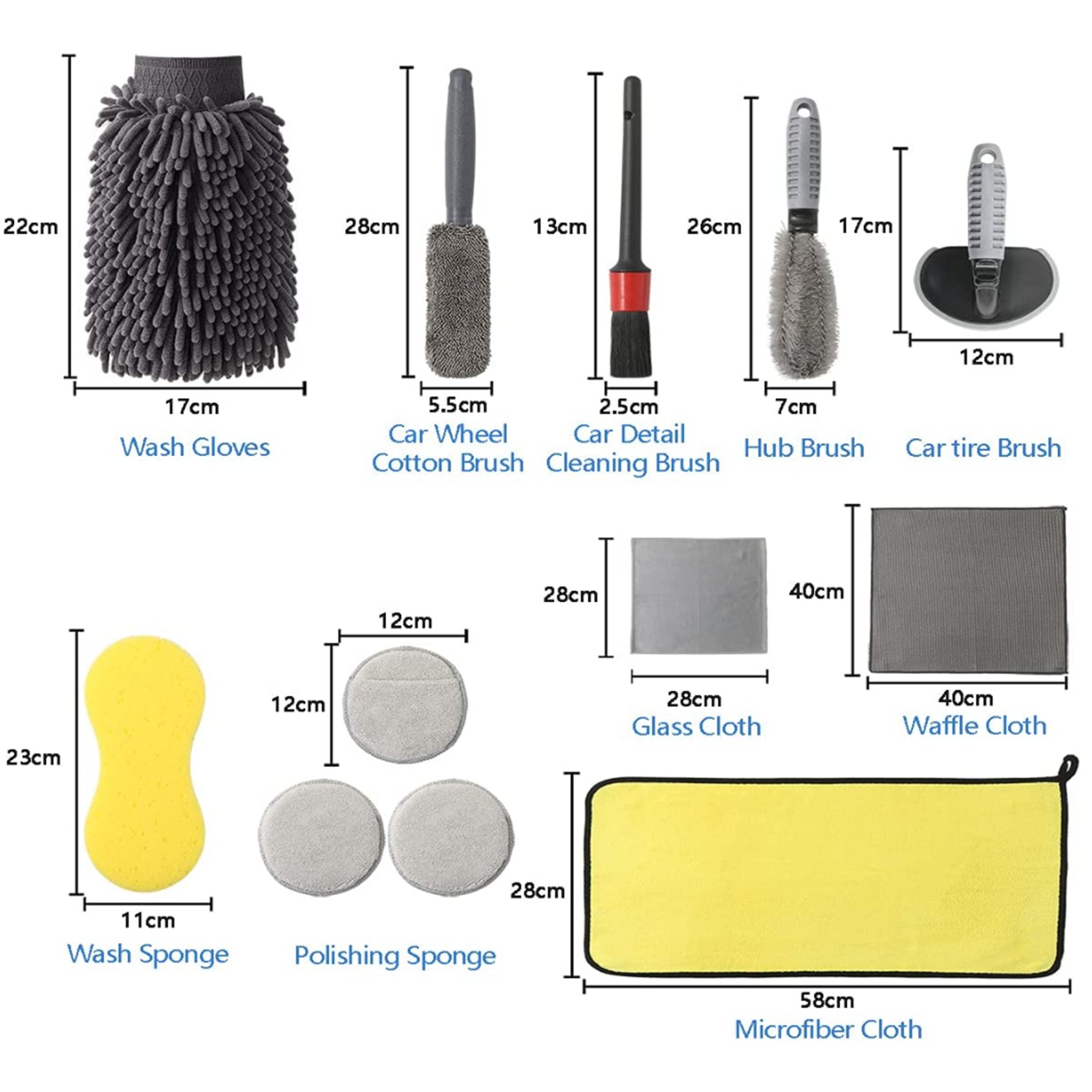 Microfiber Car Cleaning Tools Set 5