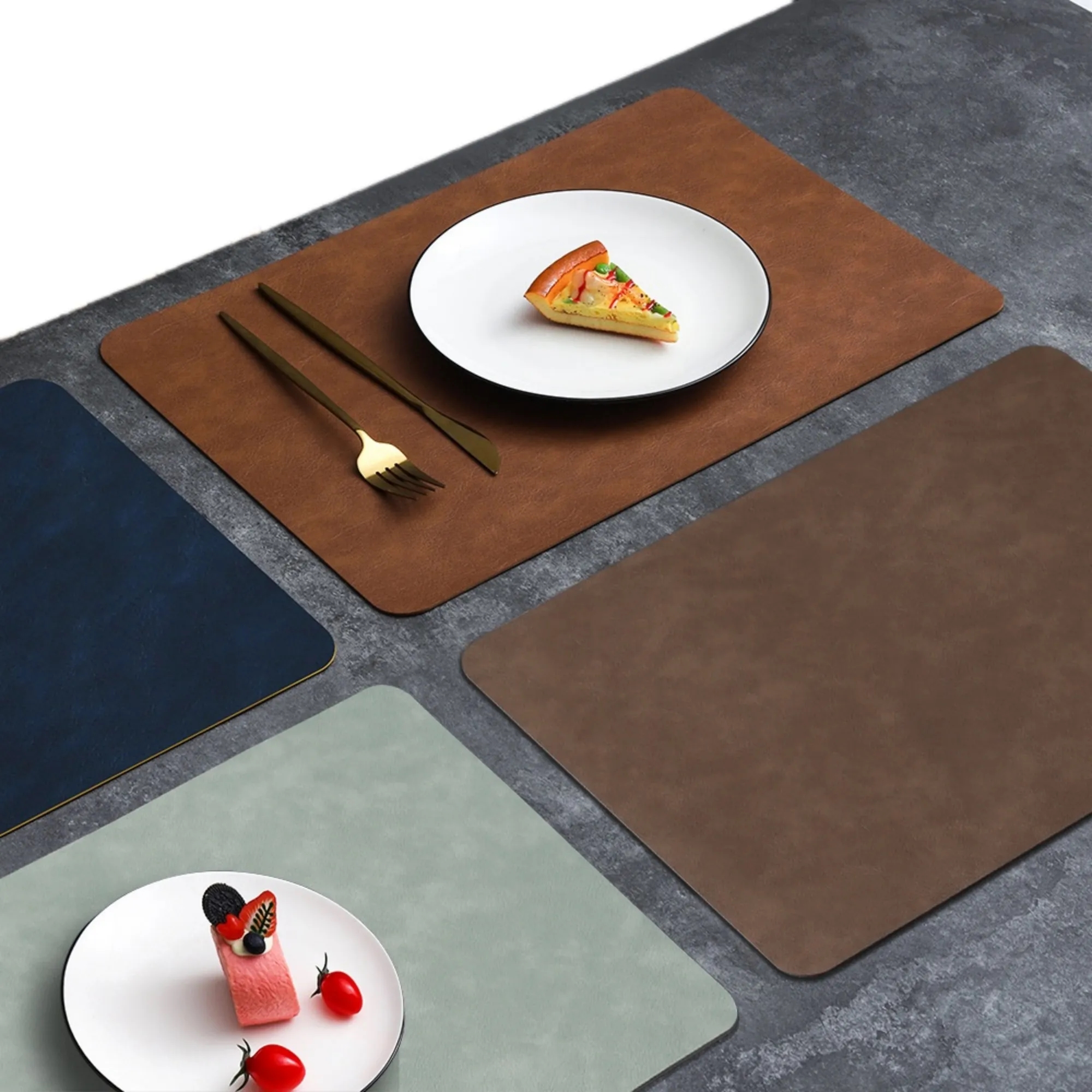 Double Sided Leather Placemat Waterproof 2