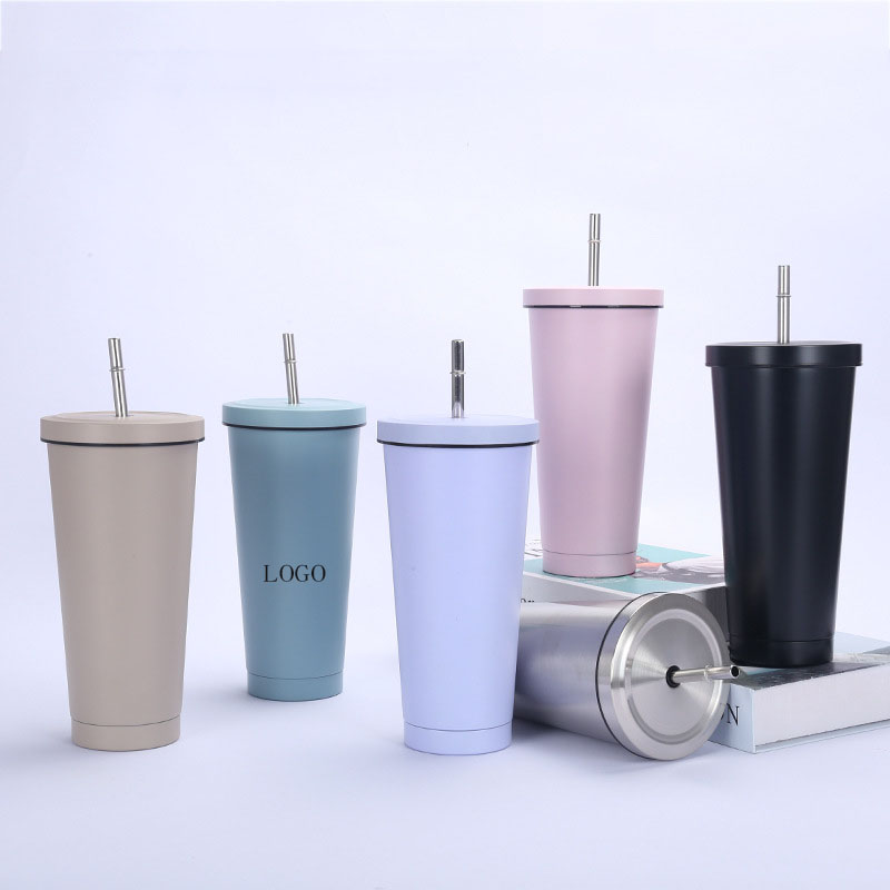 16oz. Stainless Steel Tumbler with Straw 2