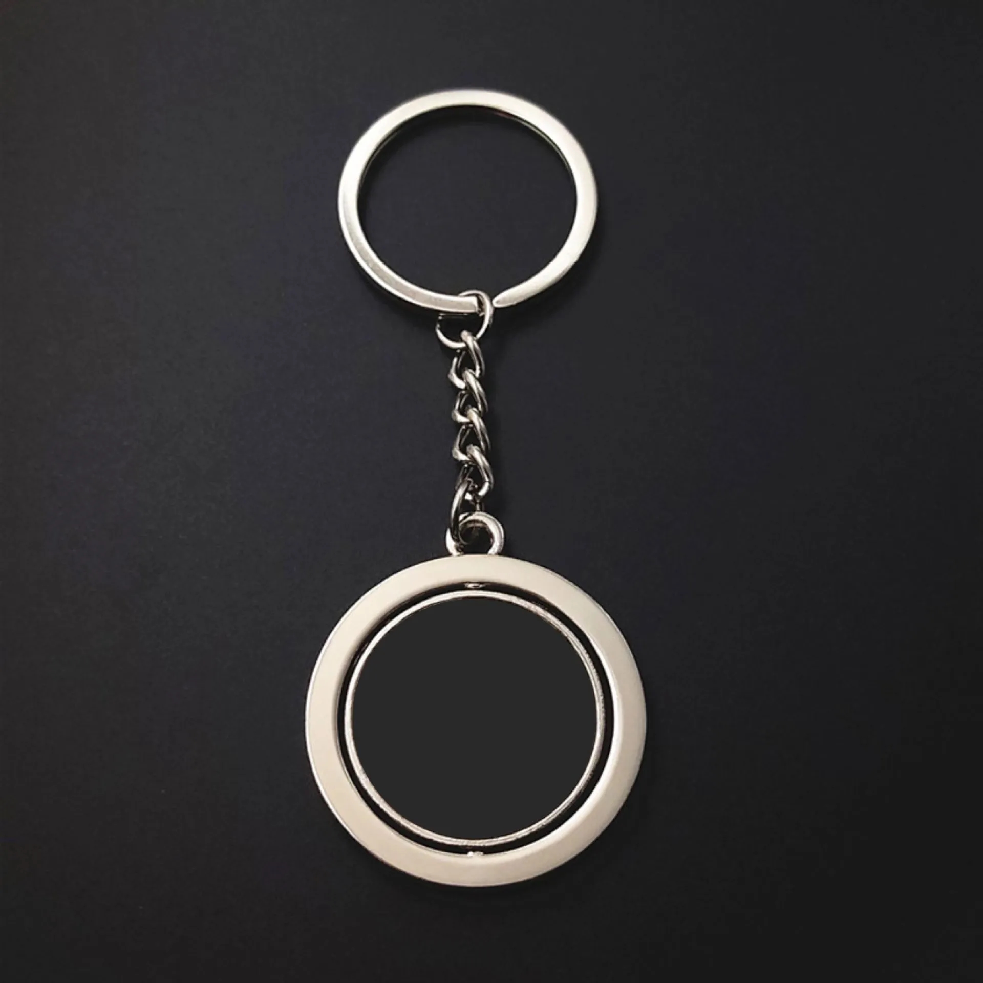 Zinc Alloy Circular Rotating Key Chain 3
