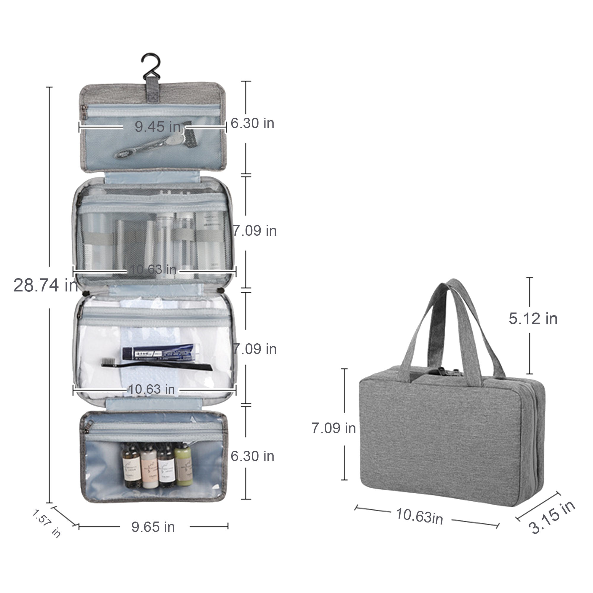Waterproof Foldable Wet-Dry Separated Toiletry Bag 1