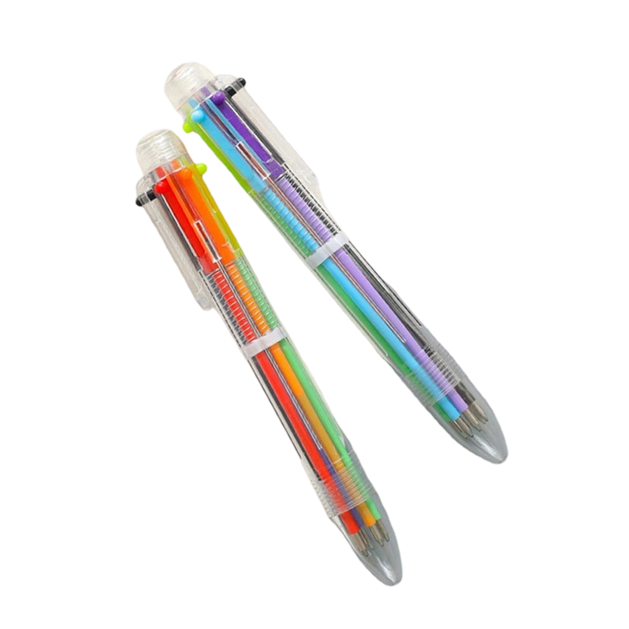 Multicolor Transparent Barrel Ballpoint Pen With Six Inks 3
