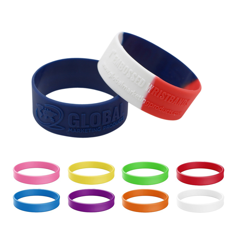 1" Embossed & Segmented Silicone Bracelets 2