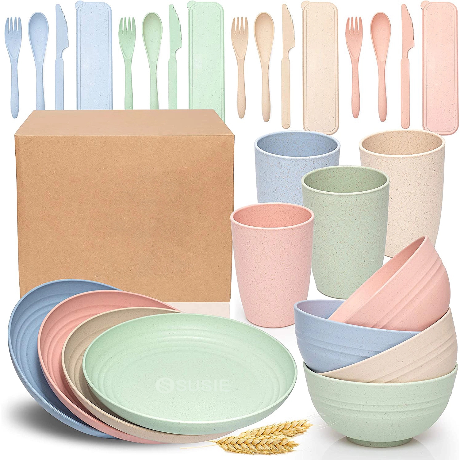 Wheat Straw Dinnerware Sets 1