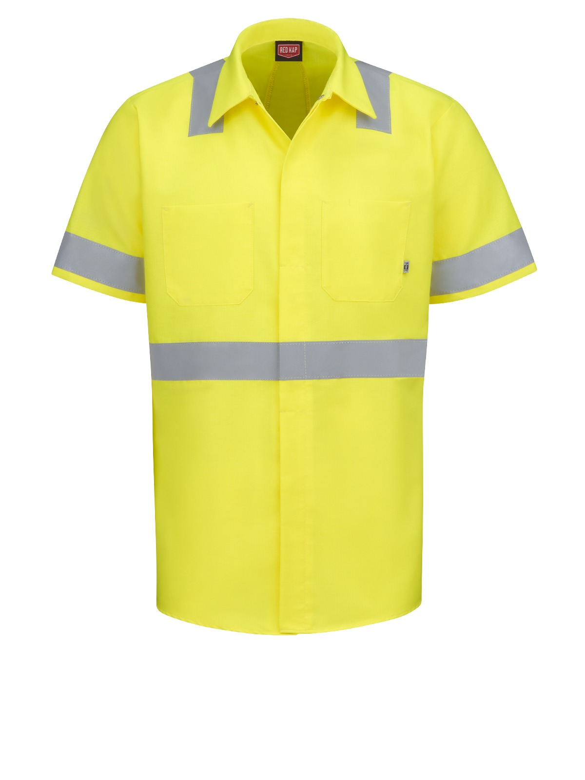 Red Kap Hi-Visibility -  Unisex Short Sleeve Hi-Visibility Ripstop Work Shirt with MIMIX™ + OilBlok, Type R Class 2