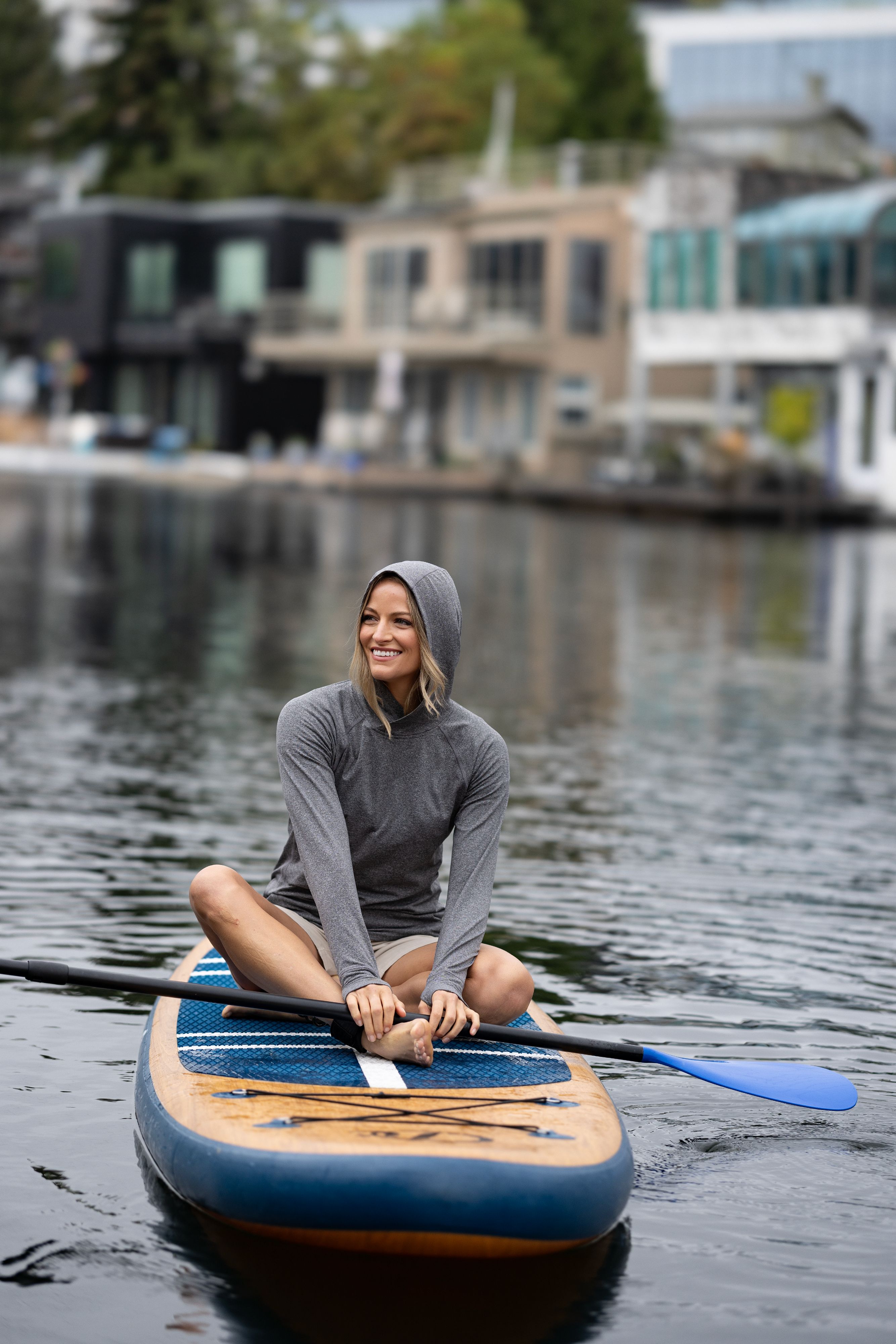 Adapt Knit Recycled Womens Heathered Hooded Pullover