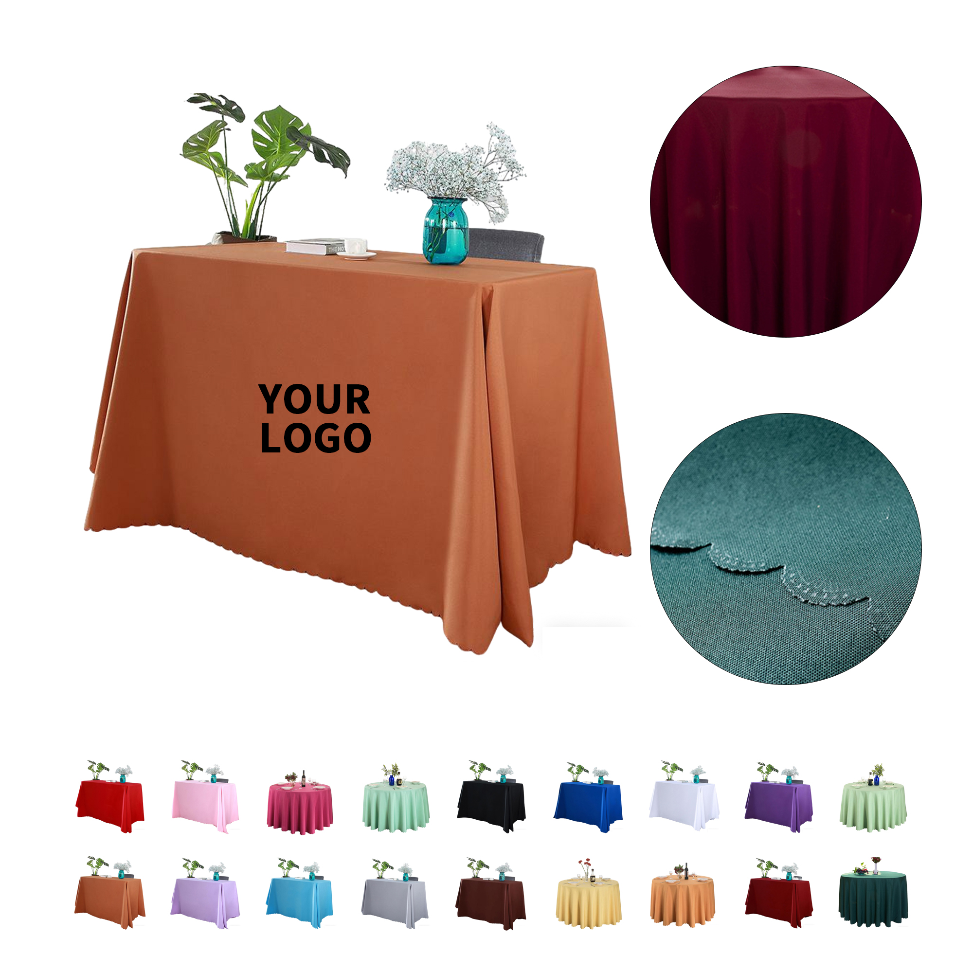 Polyester Tablecloth 102" x 71" With Custom Print 11