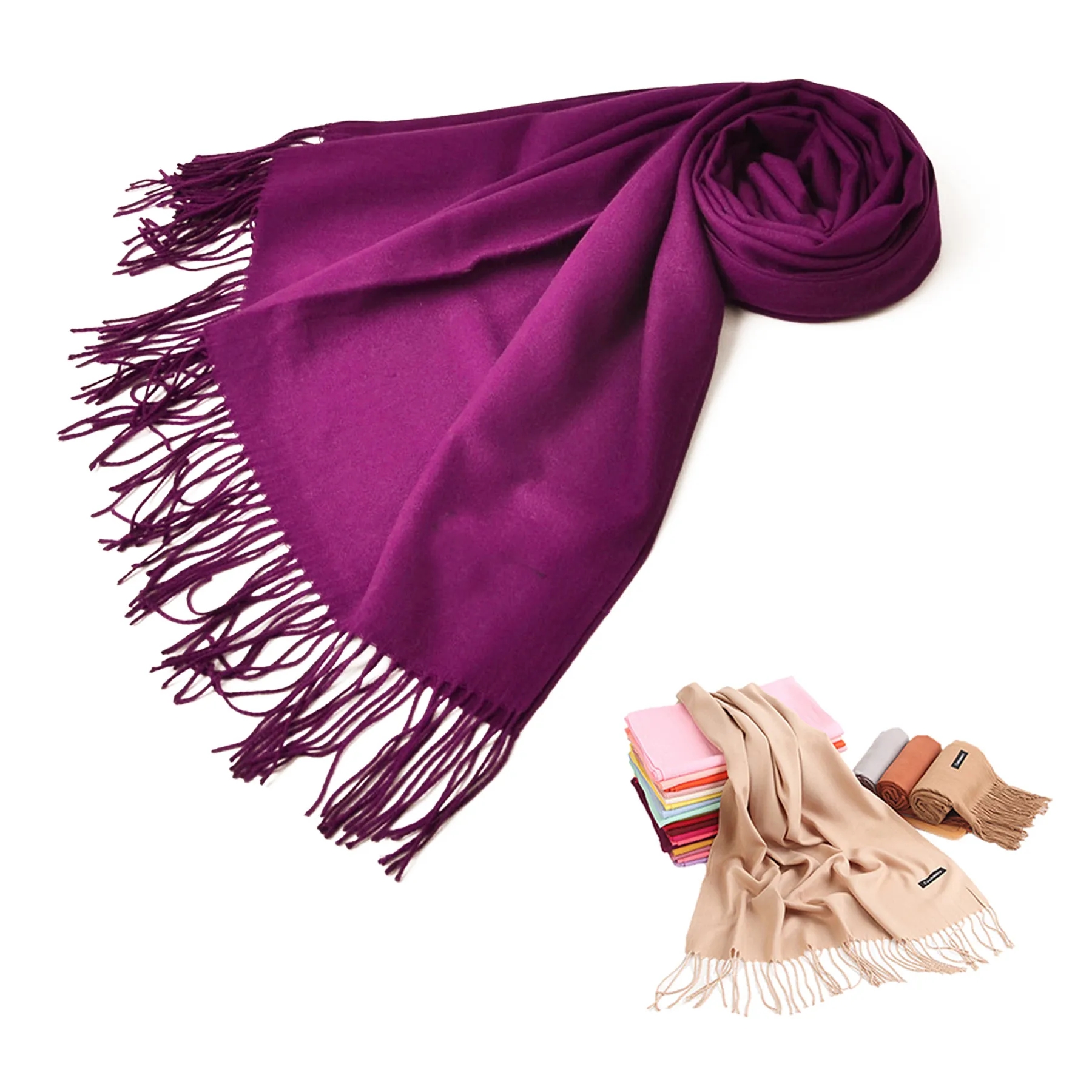 Solid Color Winter Soft Pashmina Scarf 2