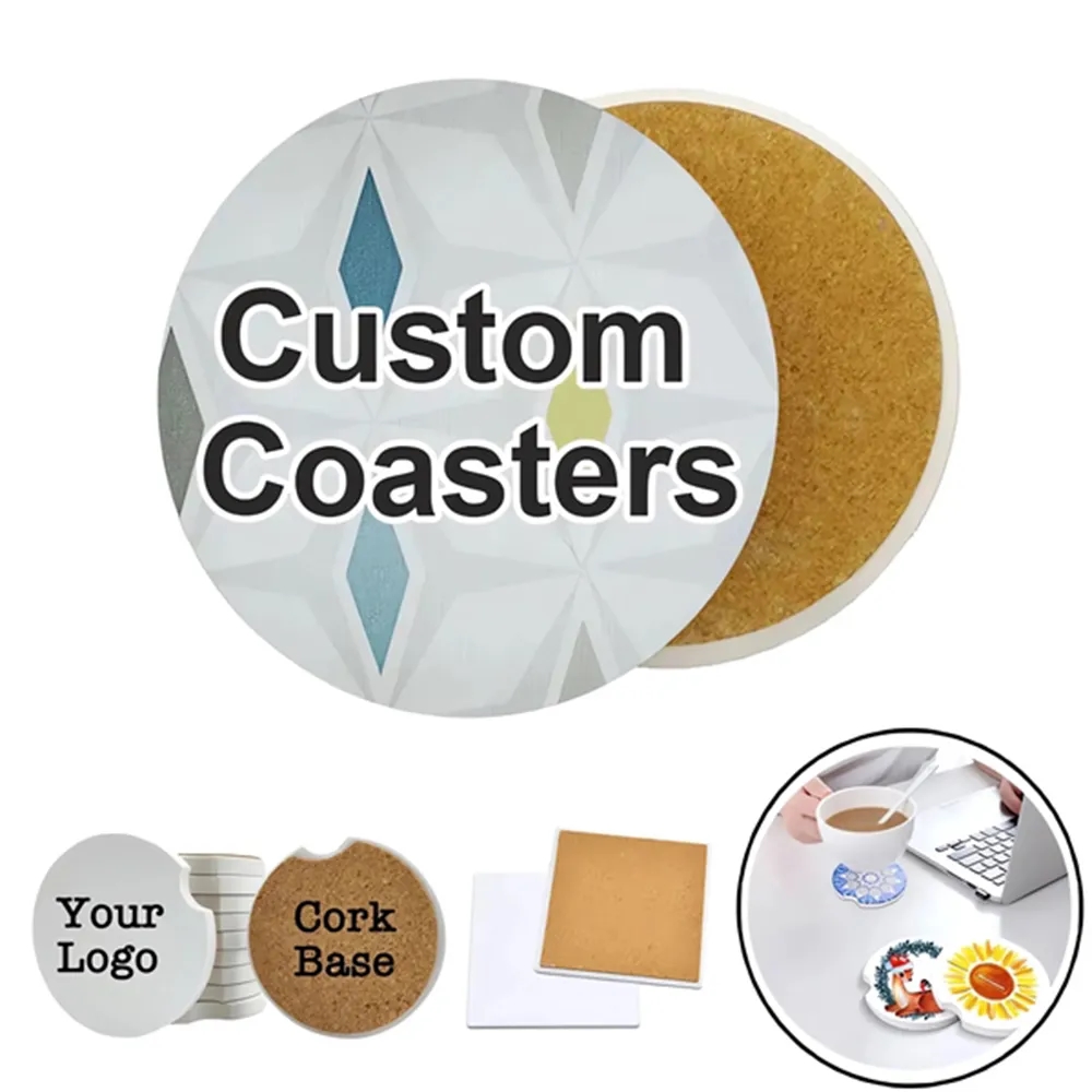 Marble Style Ceramic Drink Coaster for Tabletop Protection 12