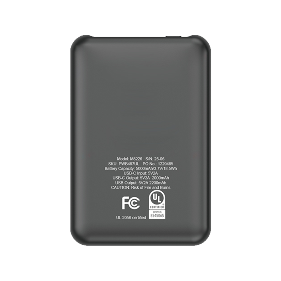 UL Certified Dual Port 5000mAh Power Bank Compact 4