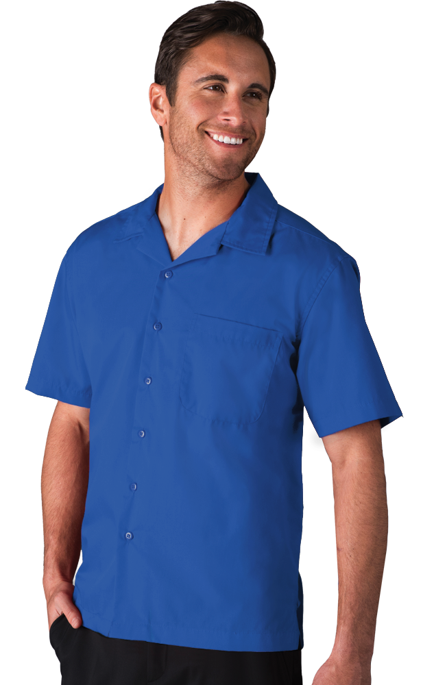 Men's Solid Poplin Camp Shirt 14