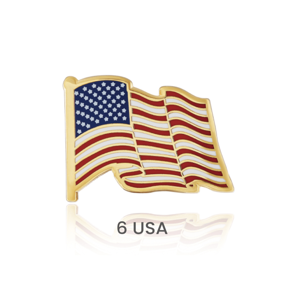 7/8 " Single Stock Flag Pins 11