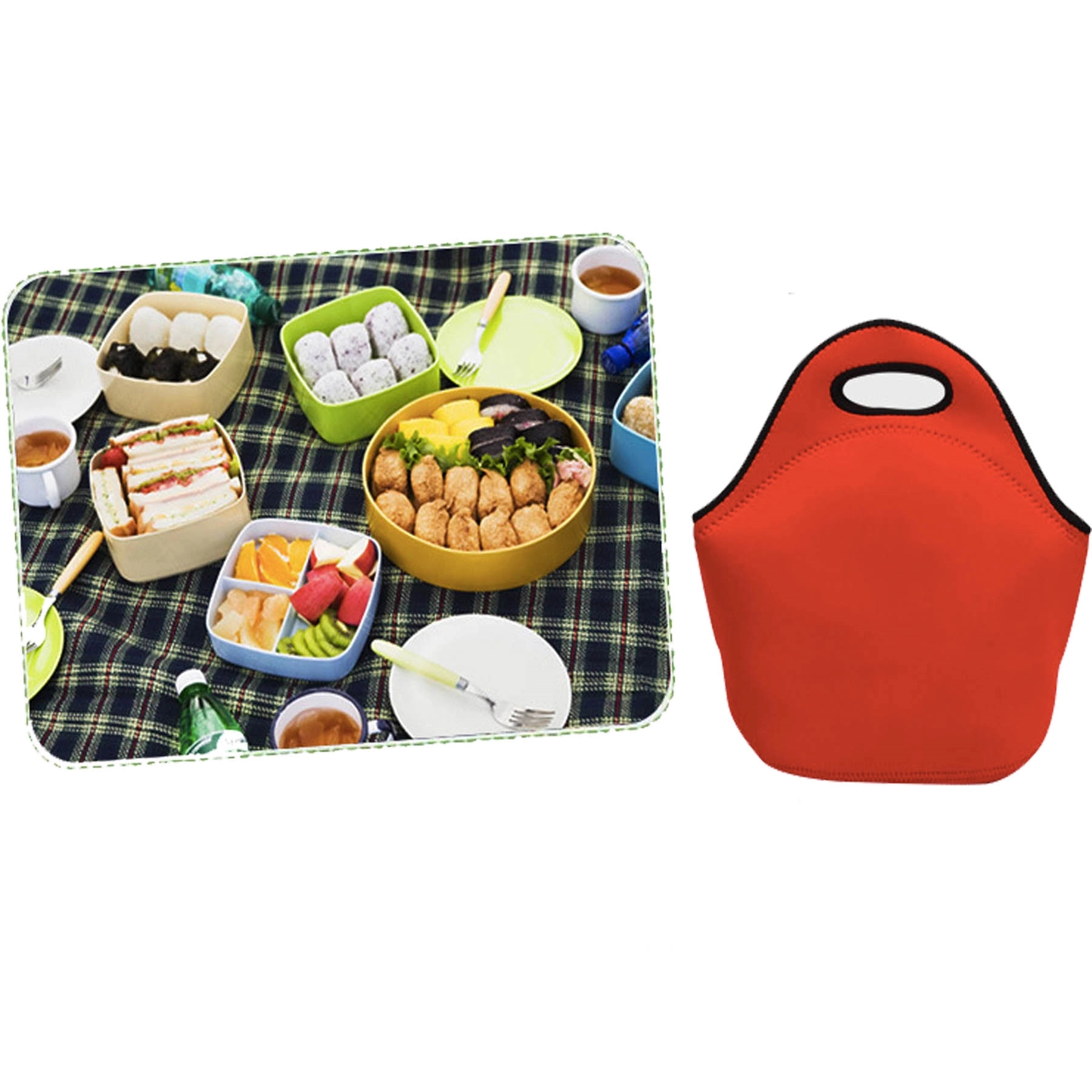 Easy Carry Zippered Neoprene Lunch Bag 7