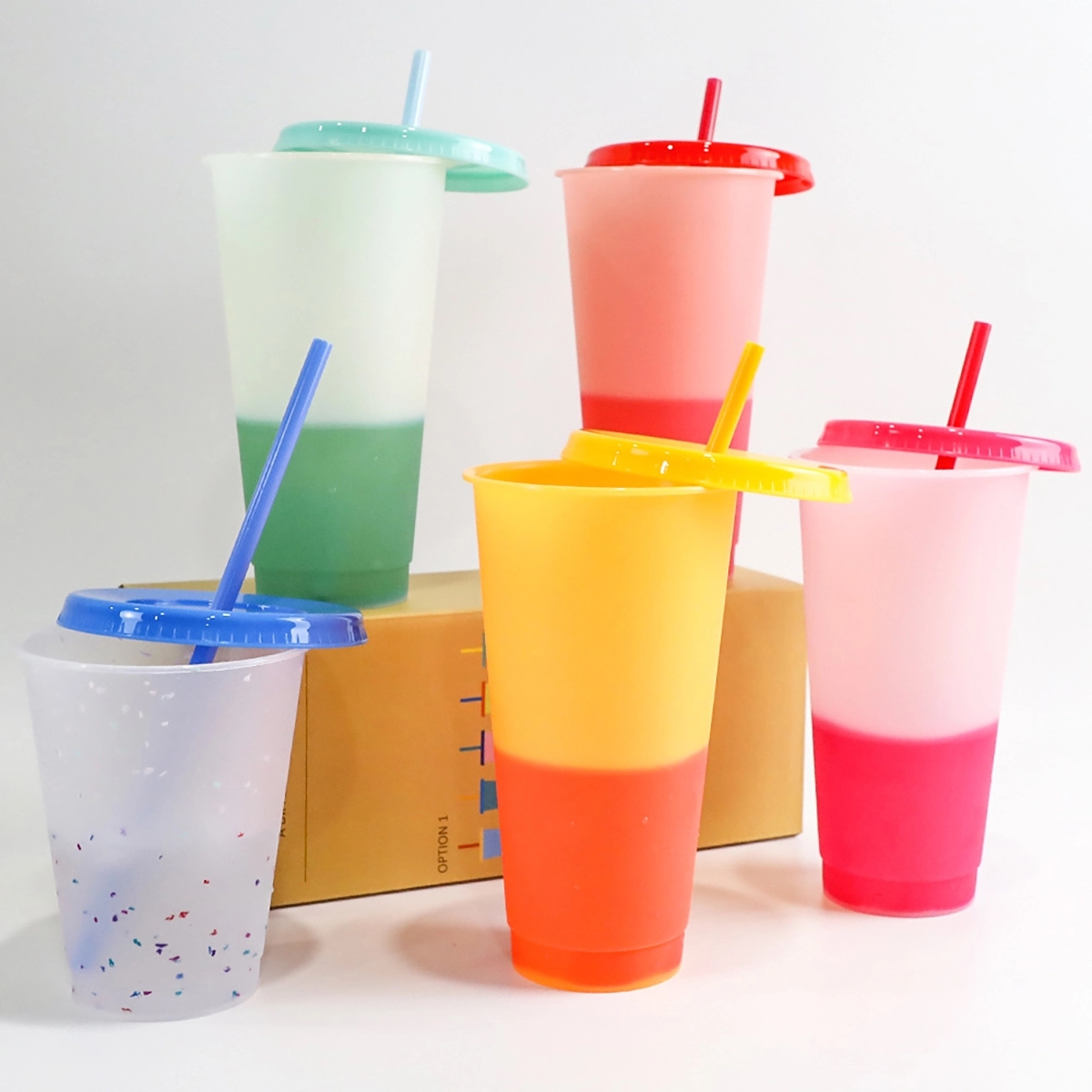 24oz Reusable Cold Drink Color Changing Cups 4