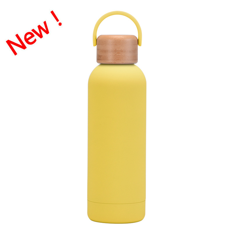 17 oz. Double Wall Stainless Steel Water Bottle w/ Bamboo Lid 22