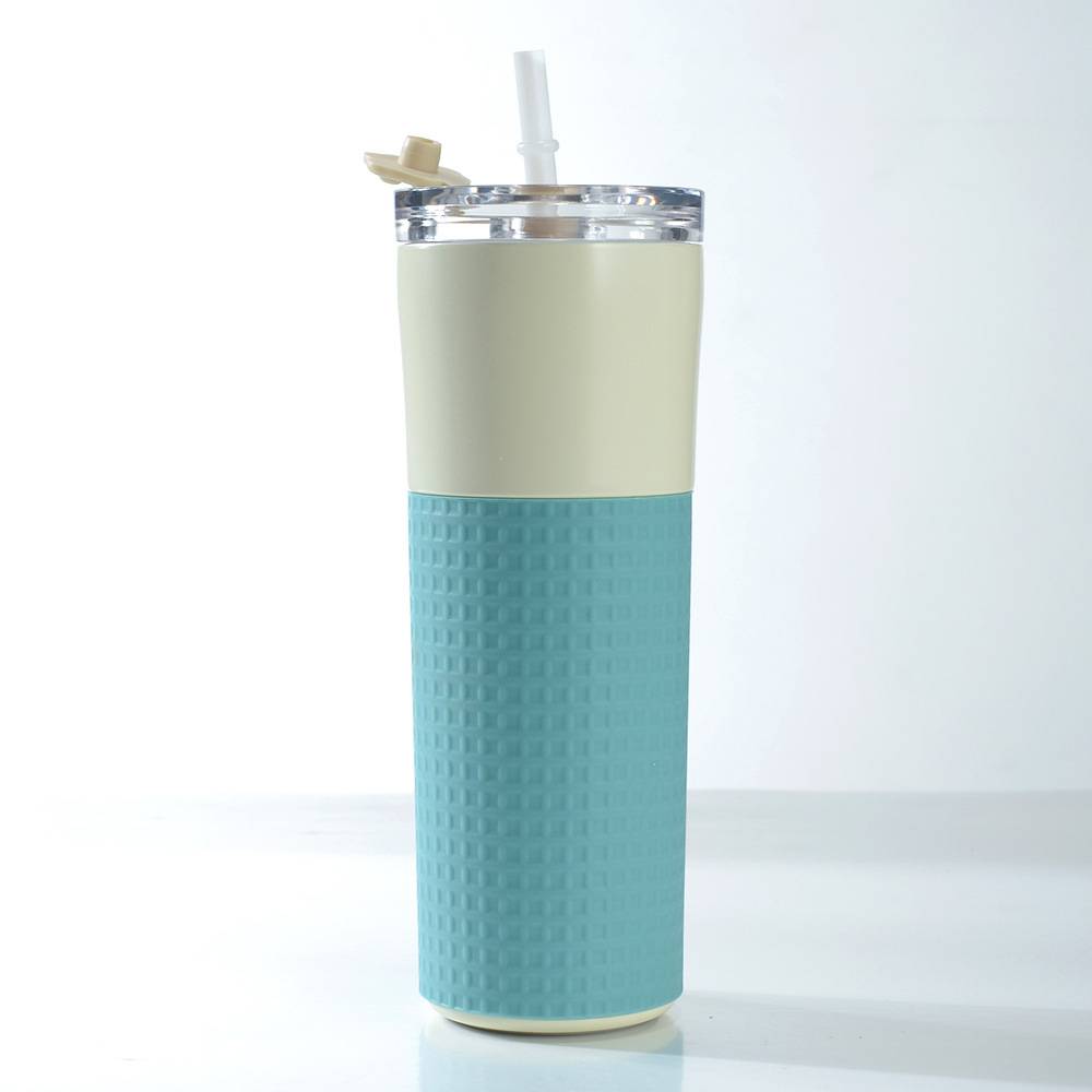 19oz Portable Stainless Steel Coffee Straw Tumbler 6