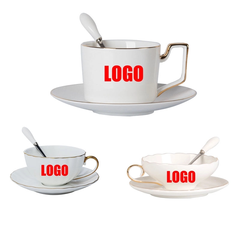 Custom Porcelain Coffee Cups with Gold Trim 2