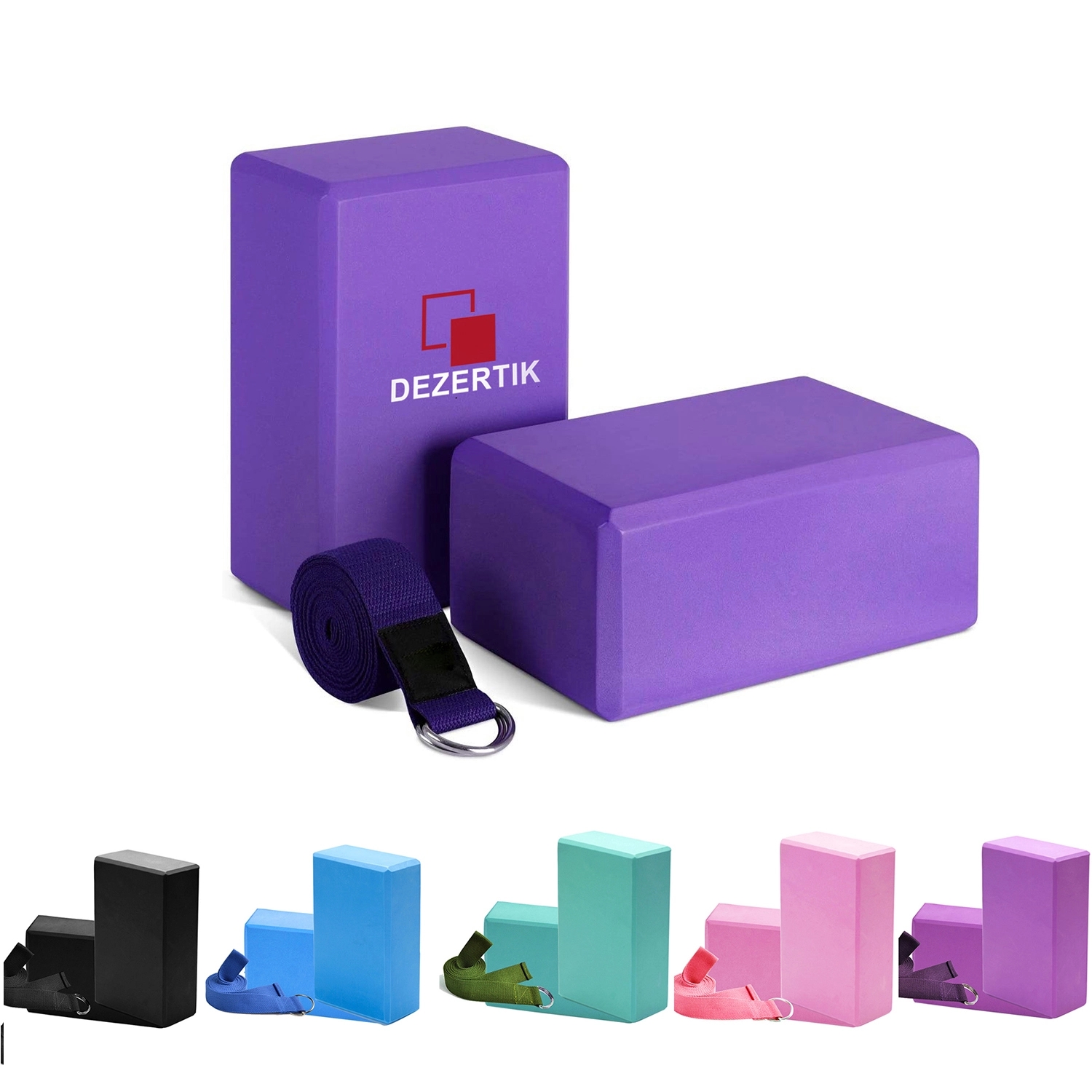 2 Yoga Bricks W/ Belt 4