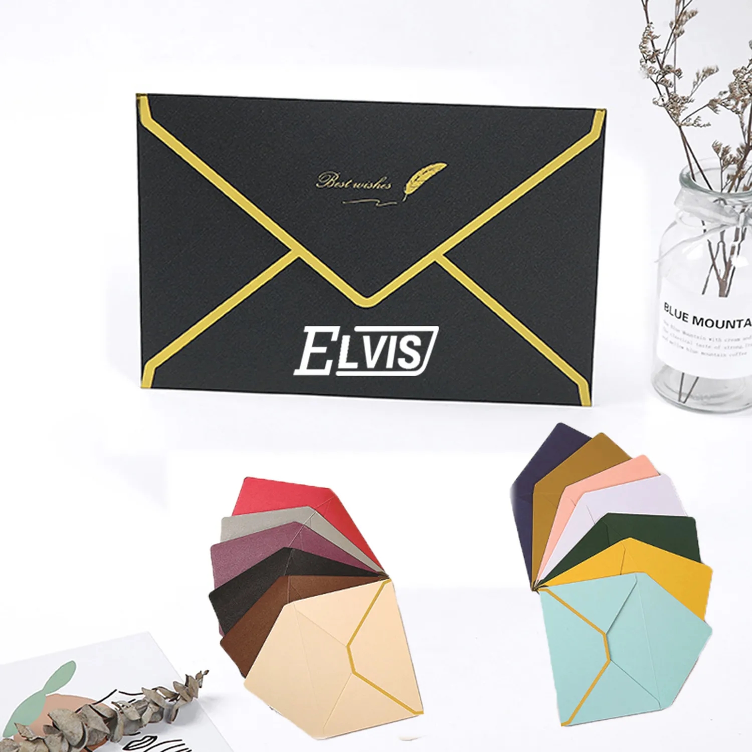 Pearlescent Paper Gold Edge Invitation Letter 1