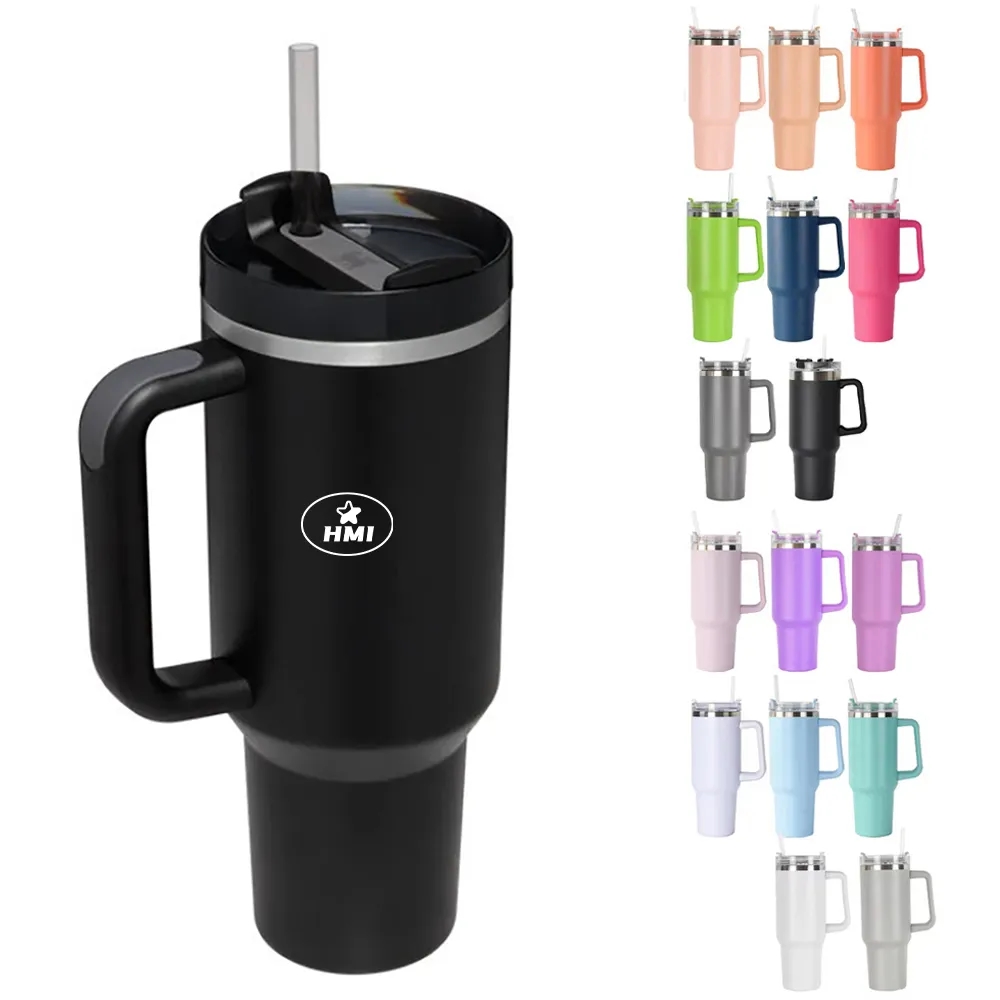 40 oz Tumbler With Handle and Straw Lid Insulated 2