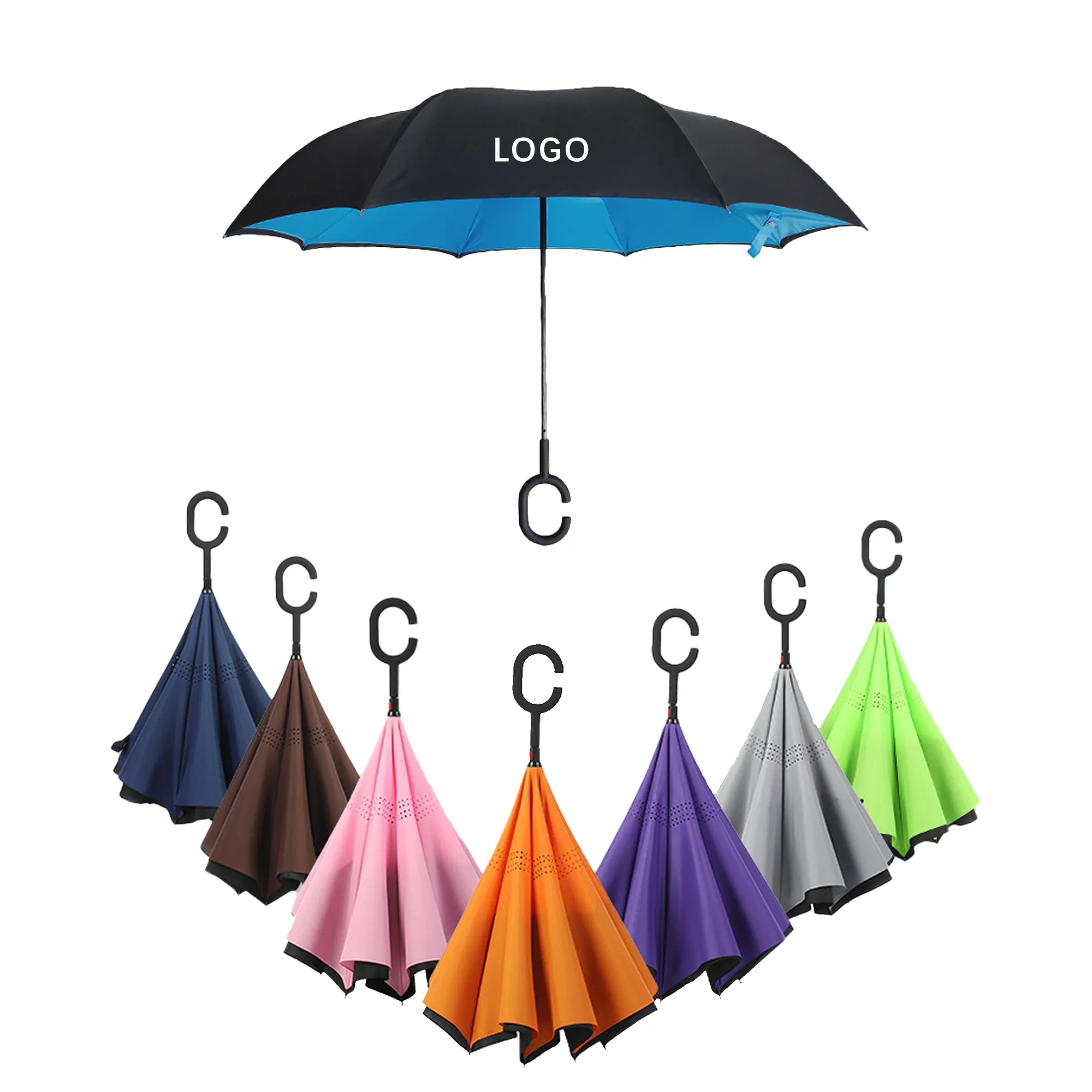 Double Manual Inverted Umbrella