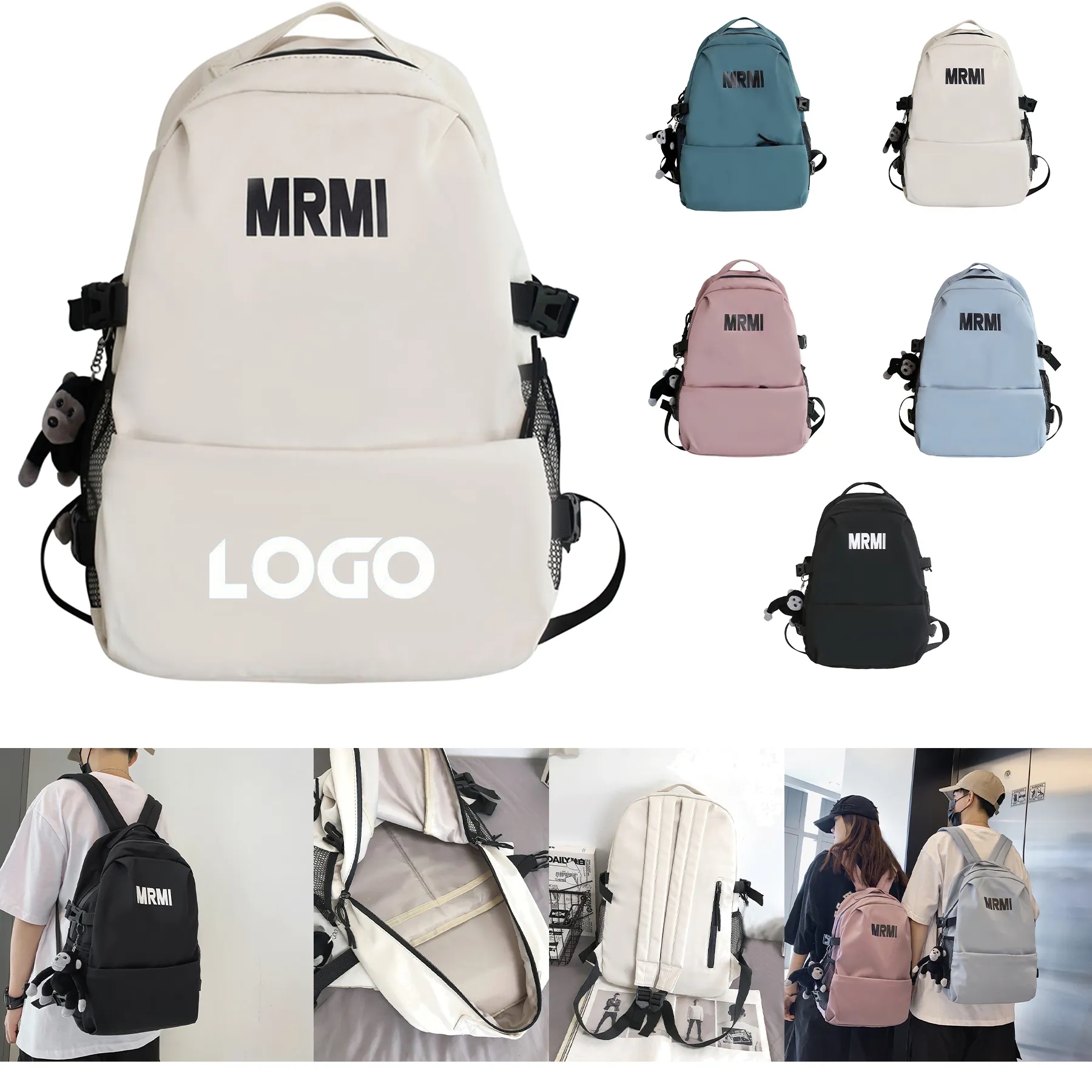Letter Graphic Large Capacity Backpack 2
