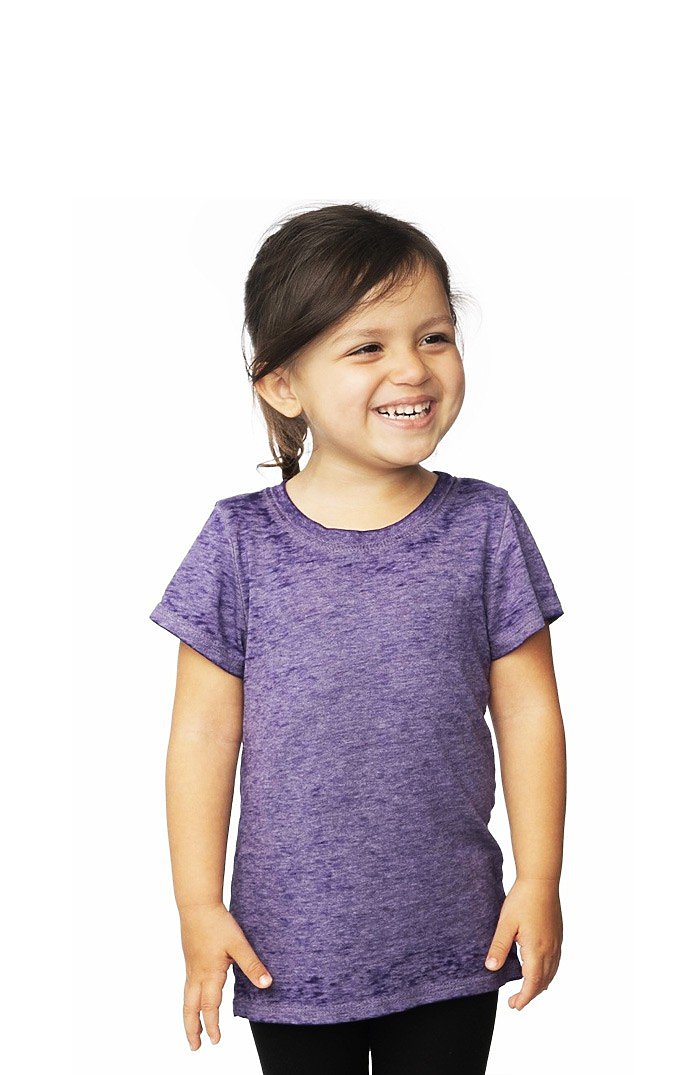 Toddler Burnout Wash Short Sleeve Girls Tee 3