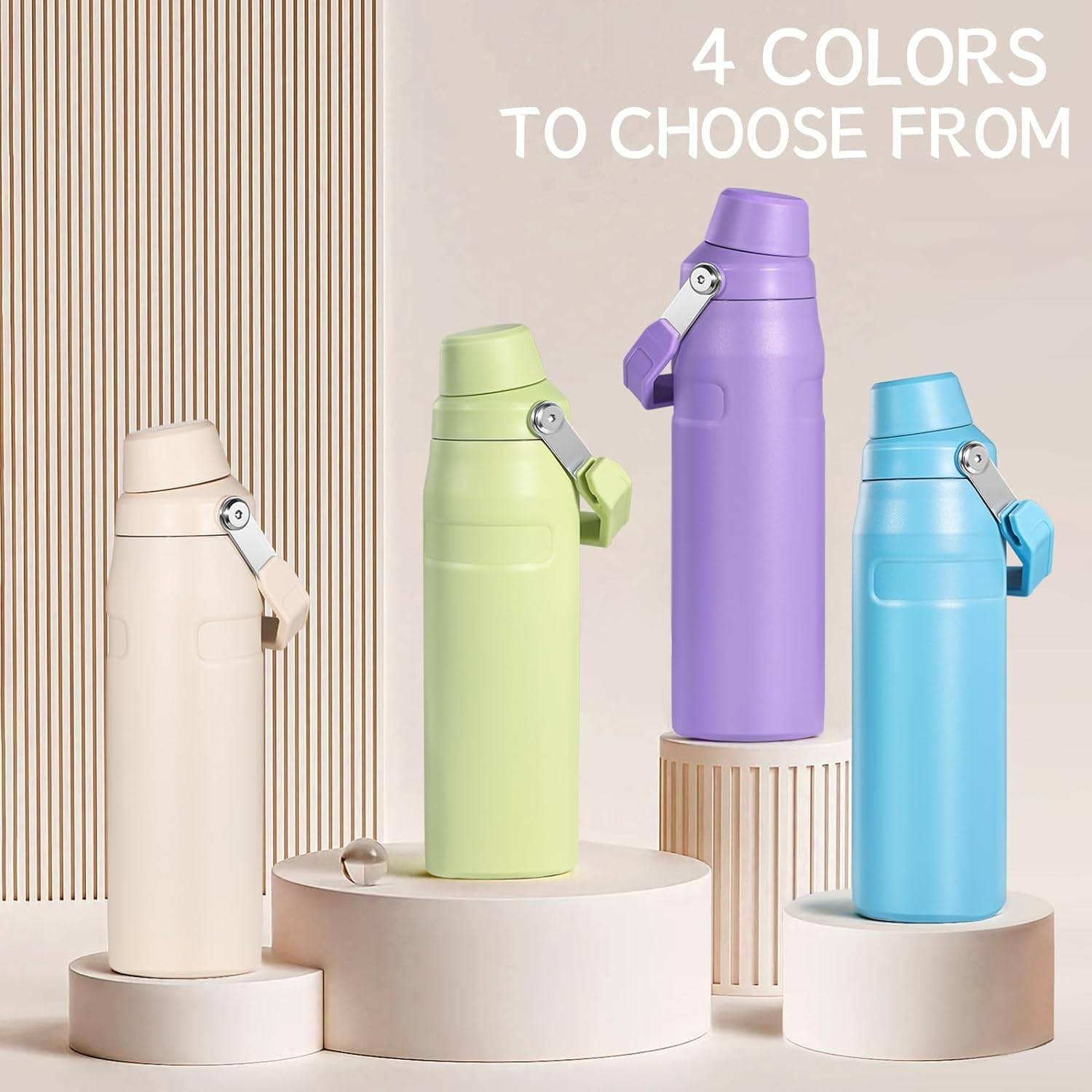 24Oz Stainless Steel Leak-Proof Lid Sports Water Bottle, custom water bottle with logo imprint 4