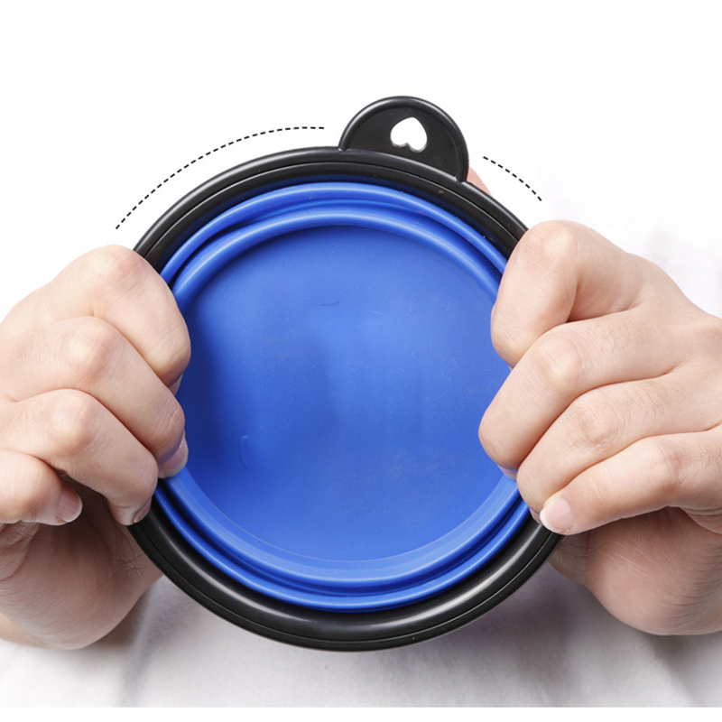 Portable Foldable Dogs Food Bowls w/ Carabiner Clip 6