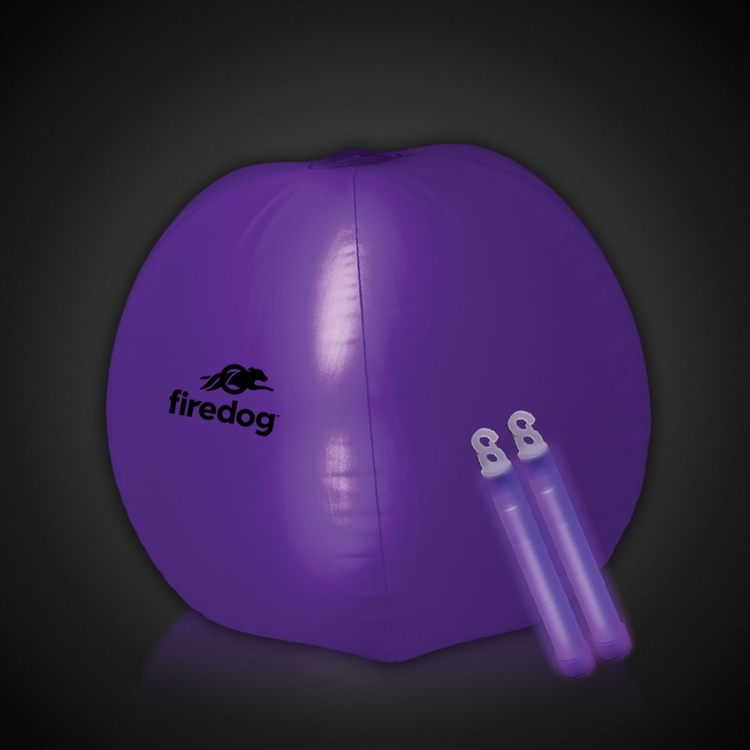 Translucent Purple 24" Inflatable Beach Ball with Glow Stick