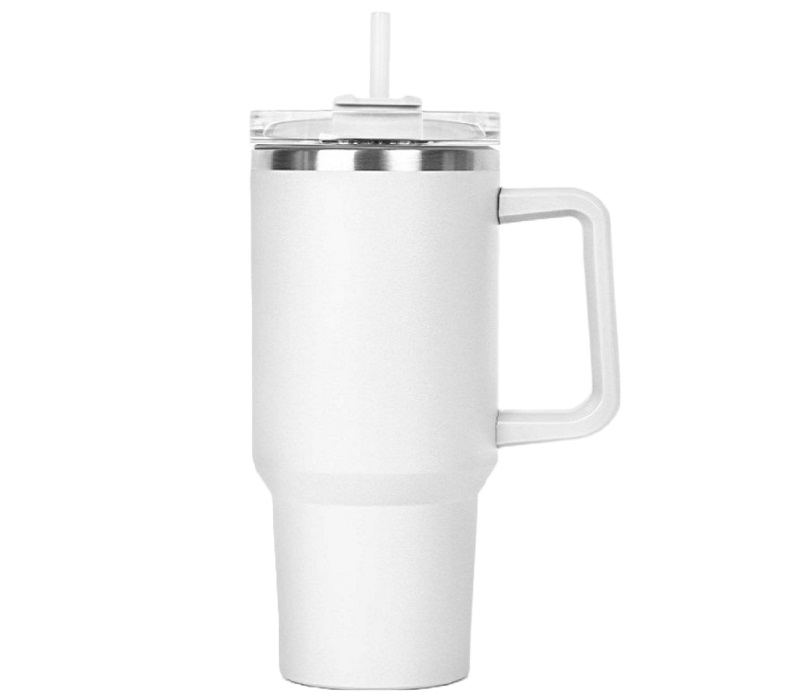 Stainless Steel Tumbler with Handle and Straw, 40 oz. 4