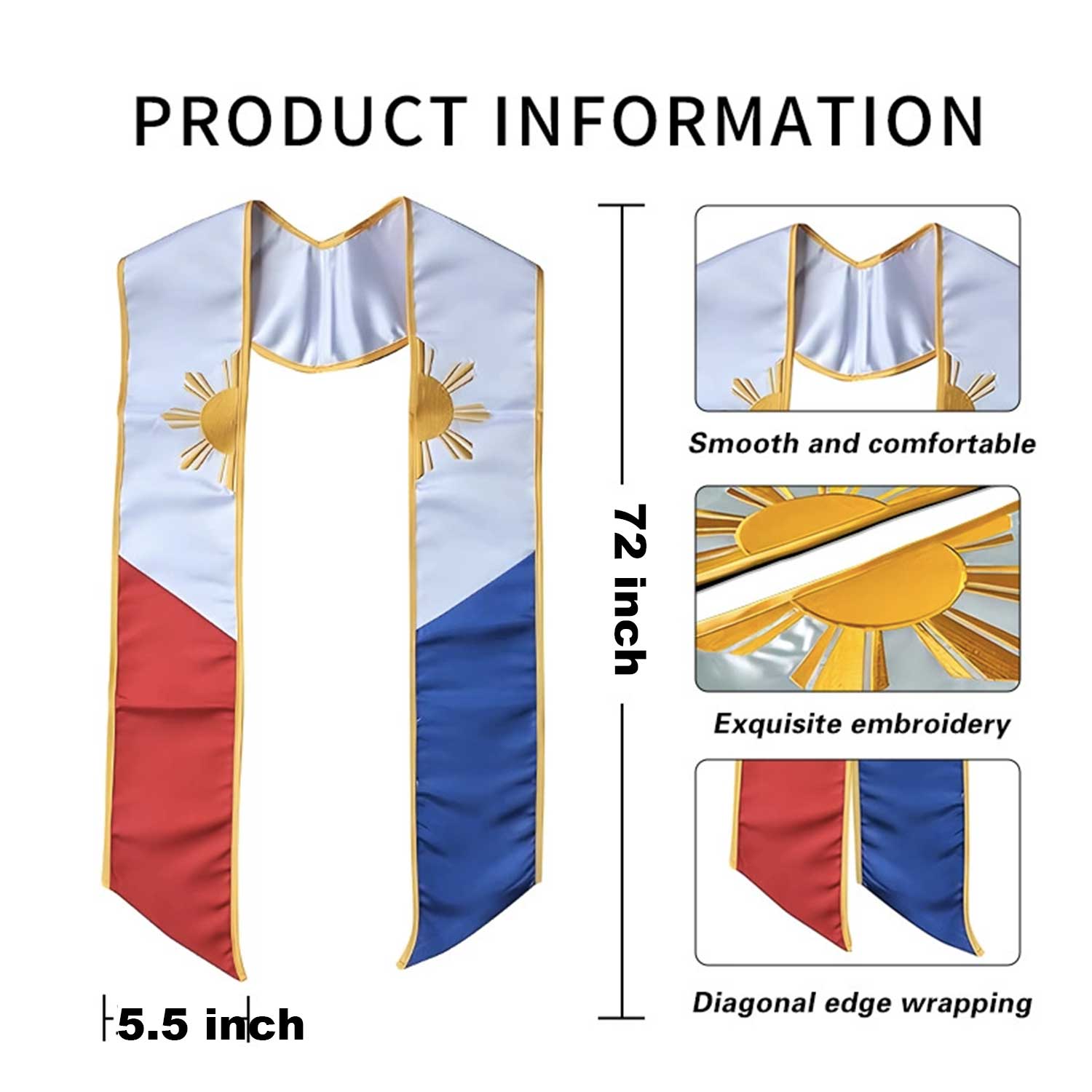 72" Custom Embroidered Graduation Sash 5