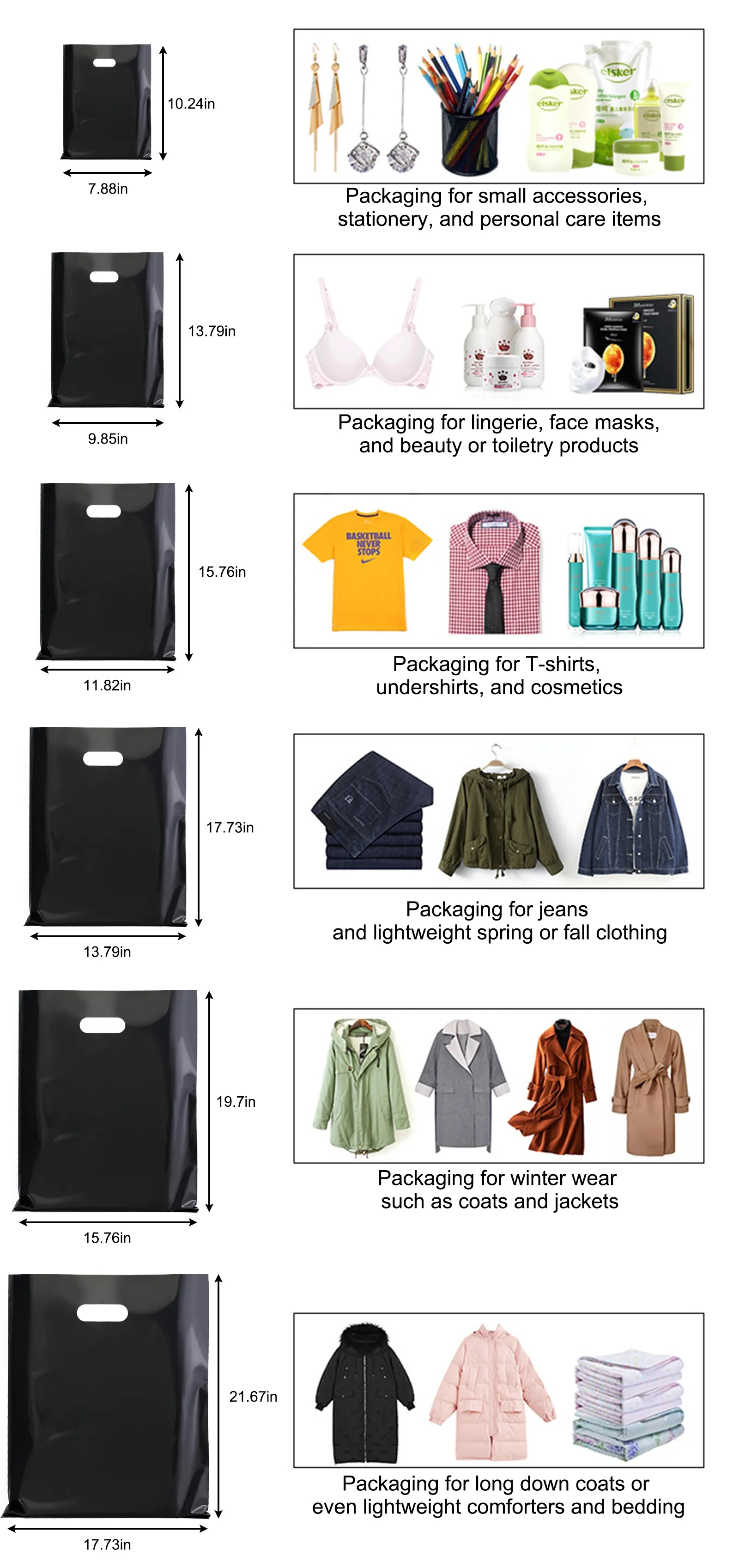 Die Cut Handle Plastic Merchandise Boutique Bag Apparel gift 8