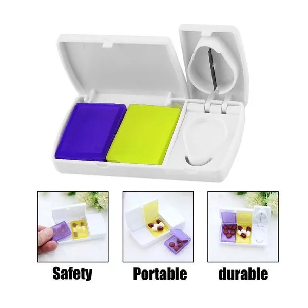 2 Compartment Pillbox with Pill Cutter 1